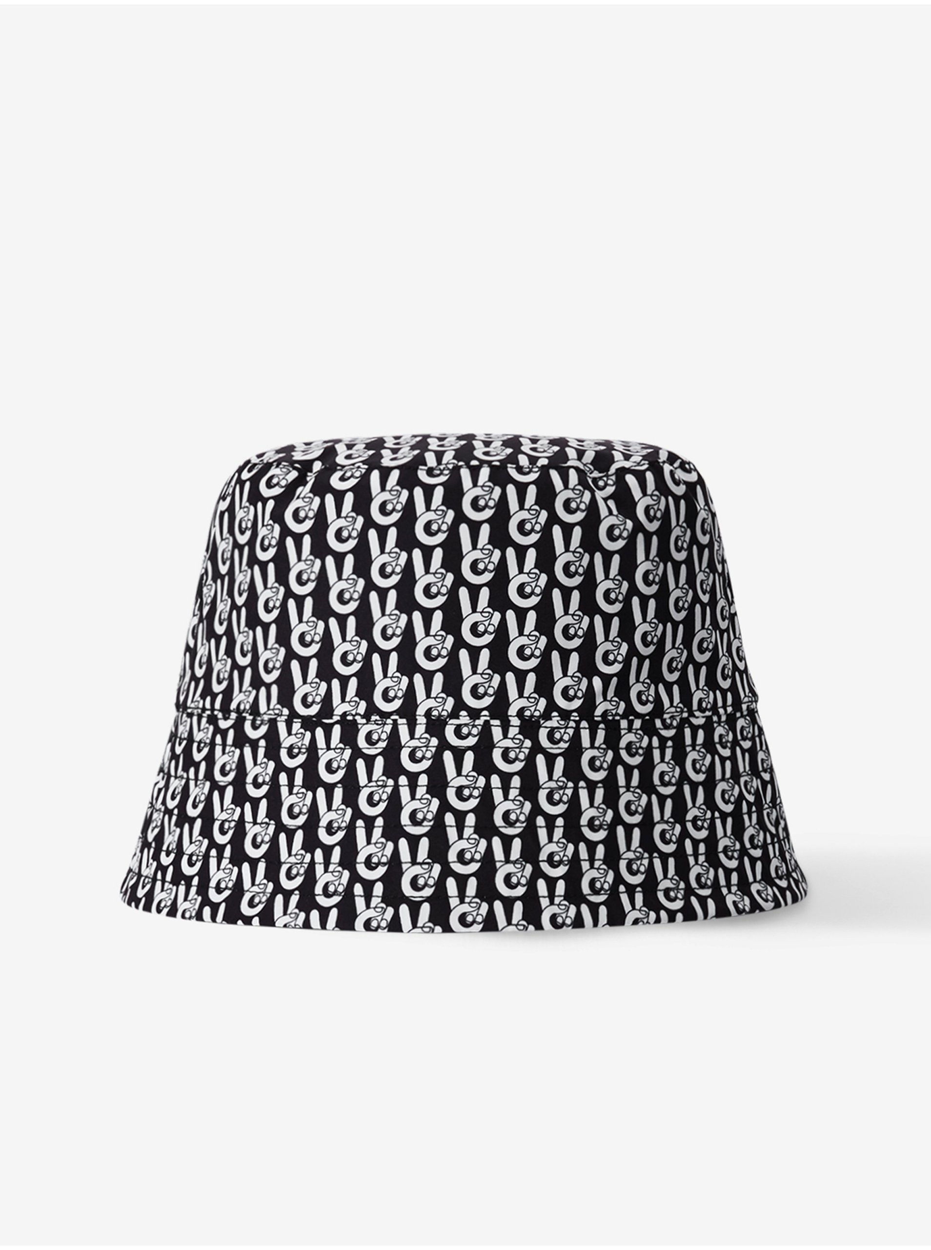 Lacno Čierny detský vzorovaný obojstranný klobúk Reima Peace Bucket