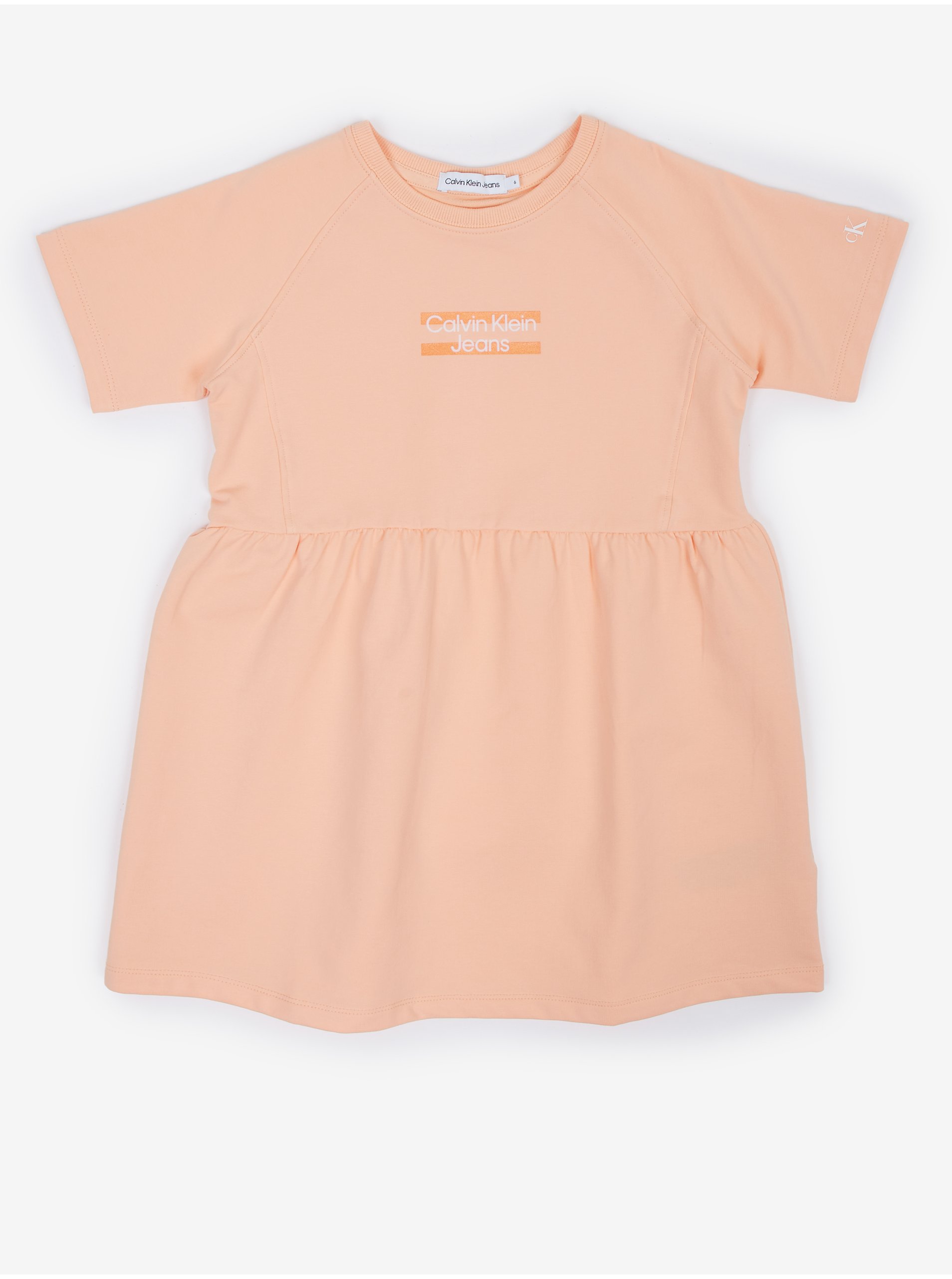 Levně Oranžové holčičí tričko Calvin Klein Jeans