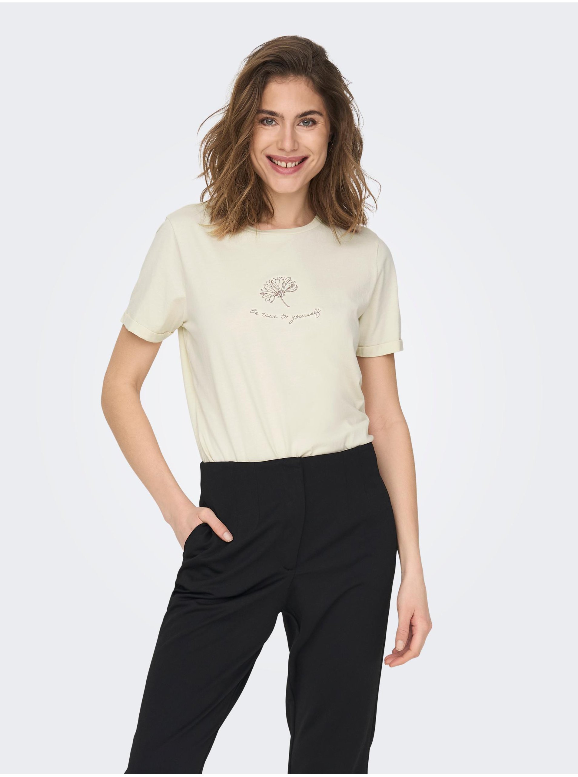 E-shop Krémové tričko JDY Amy