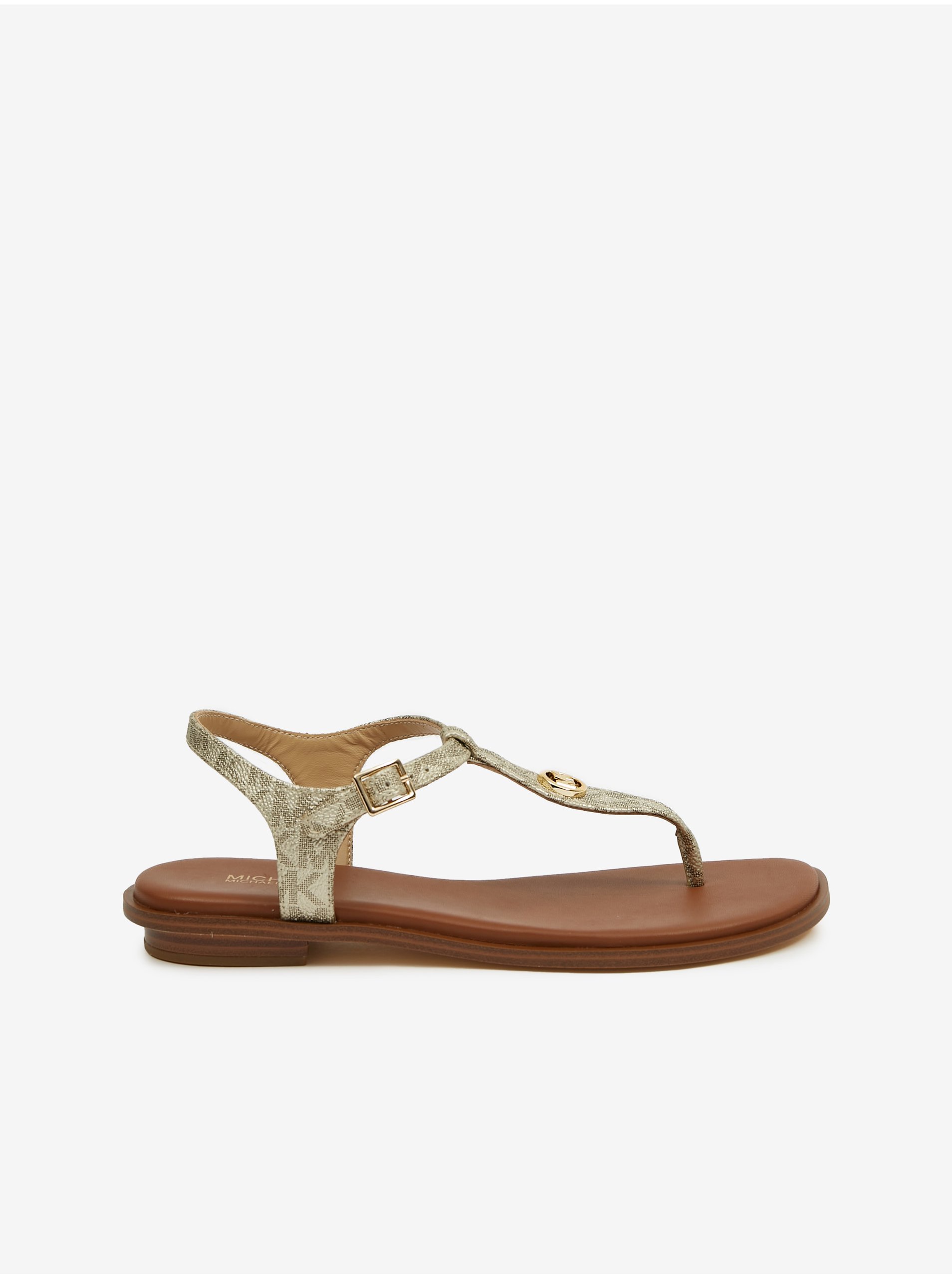Lacno Béžové dámske vzorované sandále Michael Kors Mallory