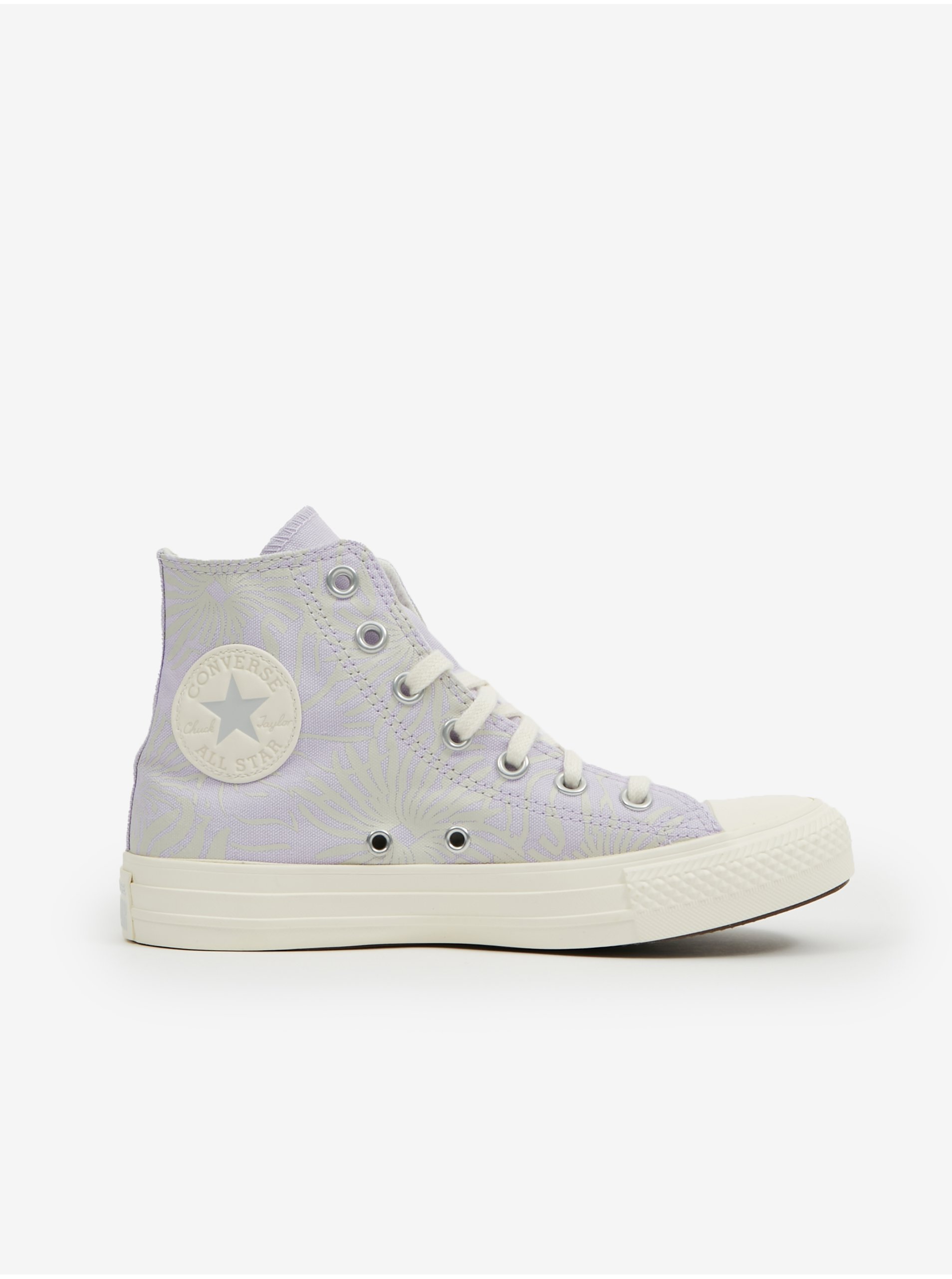 Lacno Svetlo fialové dámske vzorované členkové tenisky Converse Chuck Taylor All Star Floral