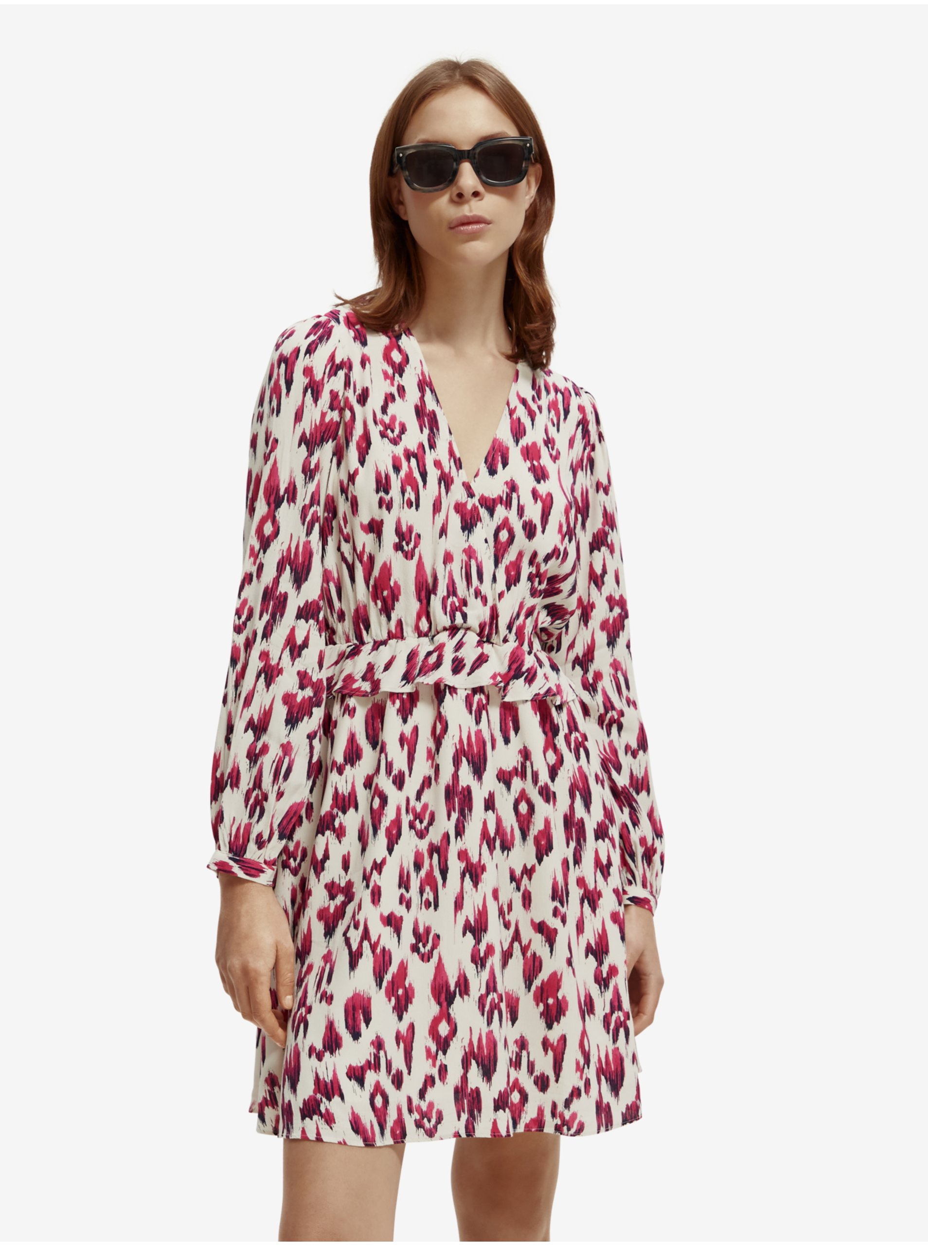 E-shop Růžovo-krémové dásmké vzorované šaty Scotch & Soda
