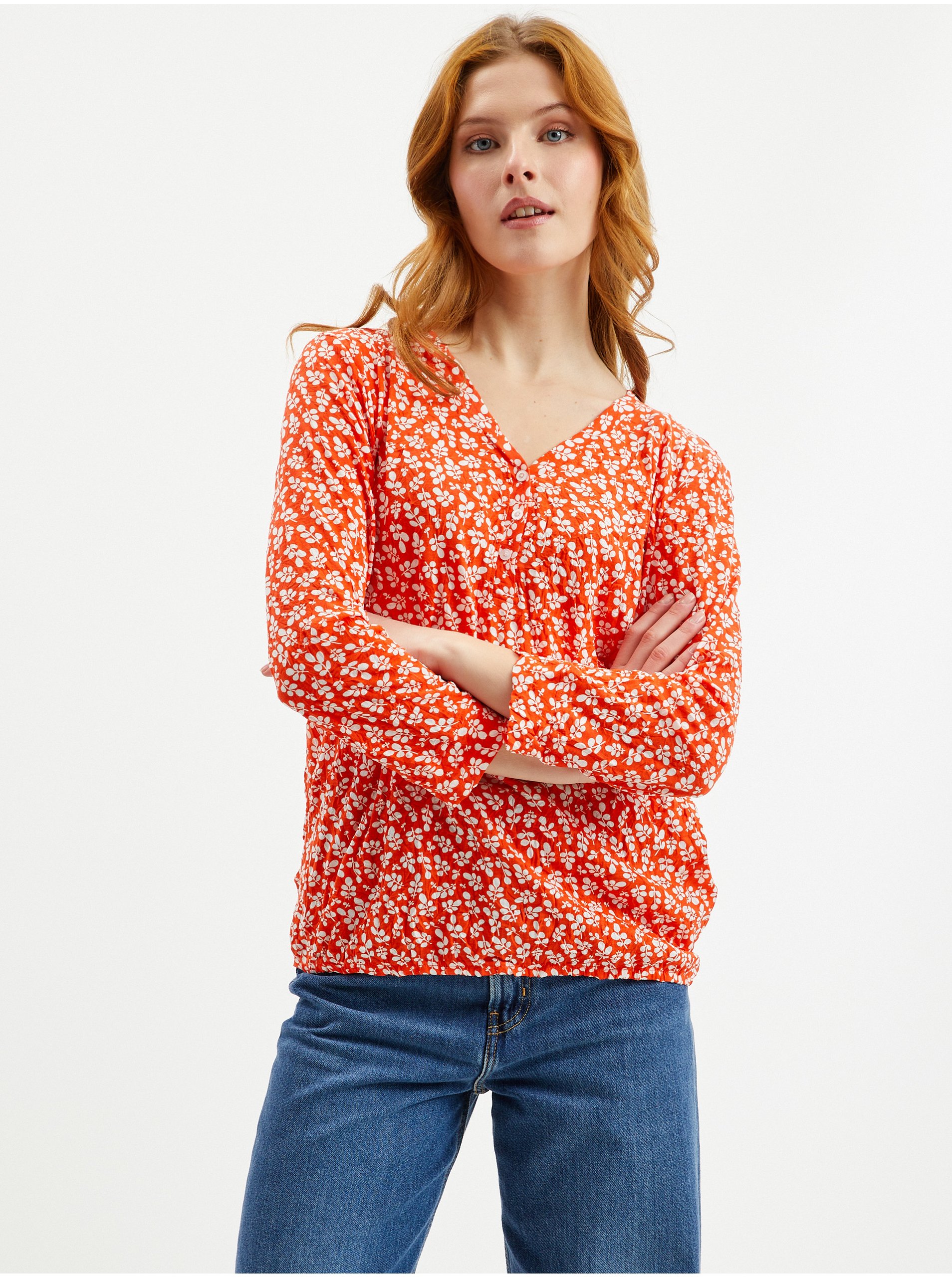 E-shop Červené dámské květované tričko Tom Tailor