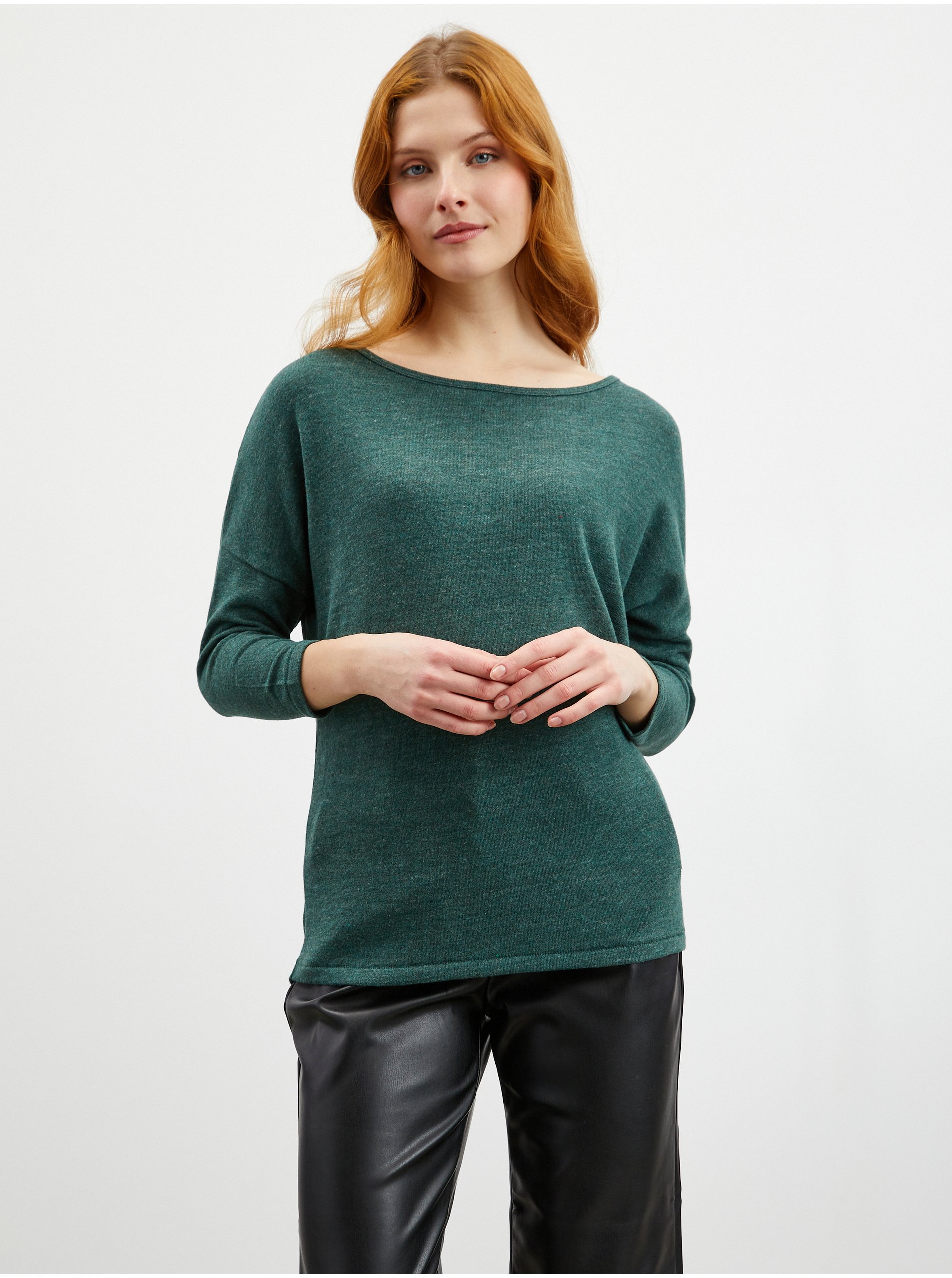 Levně Tmavě zelené dámské úpletové tričko ZOOT.lab Aria