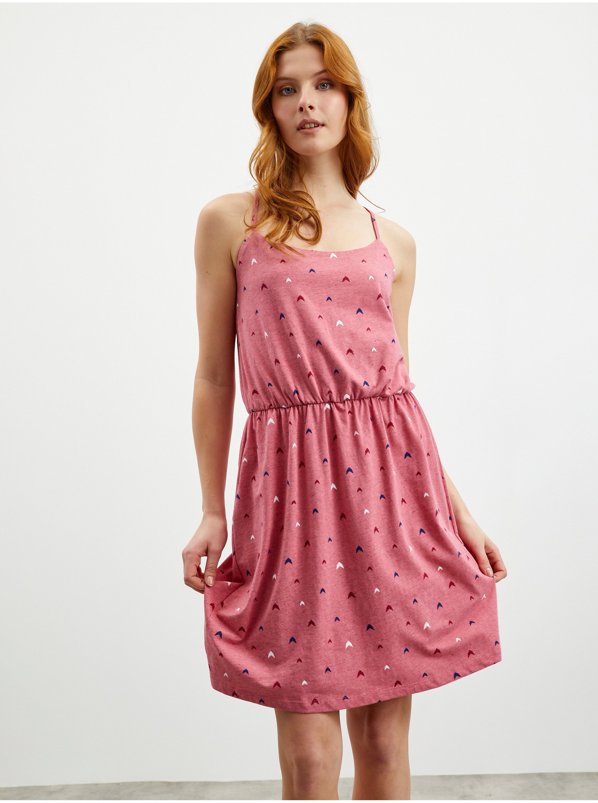 Lacno Ružové vzorované šaty ZOOT Baseline Rosemary