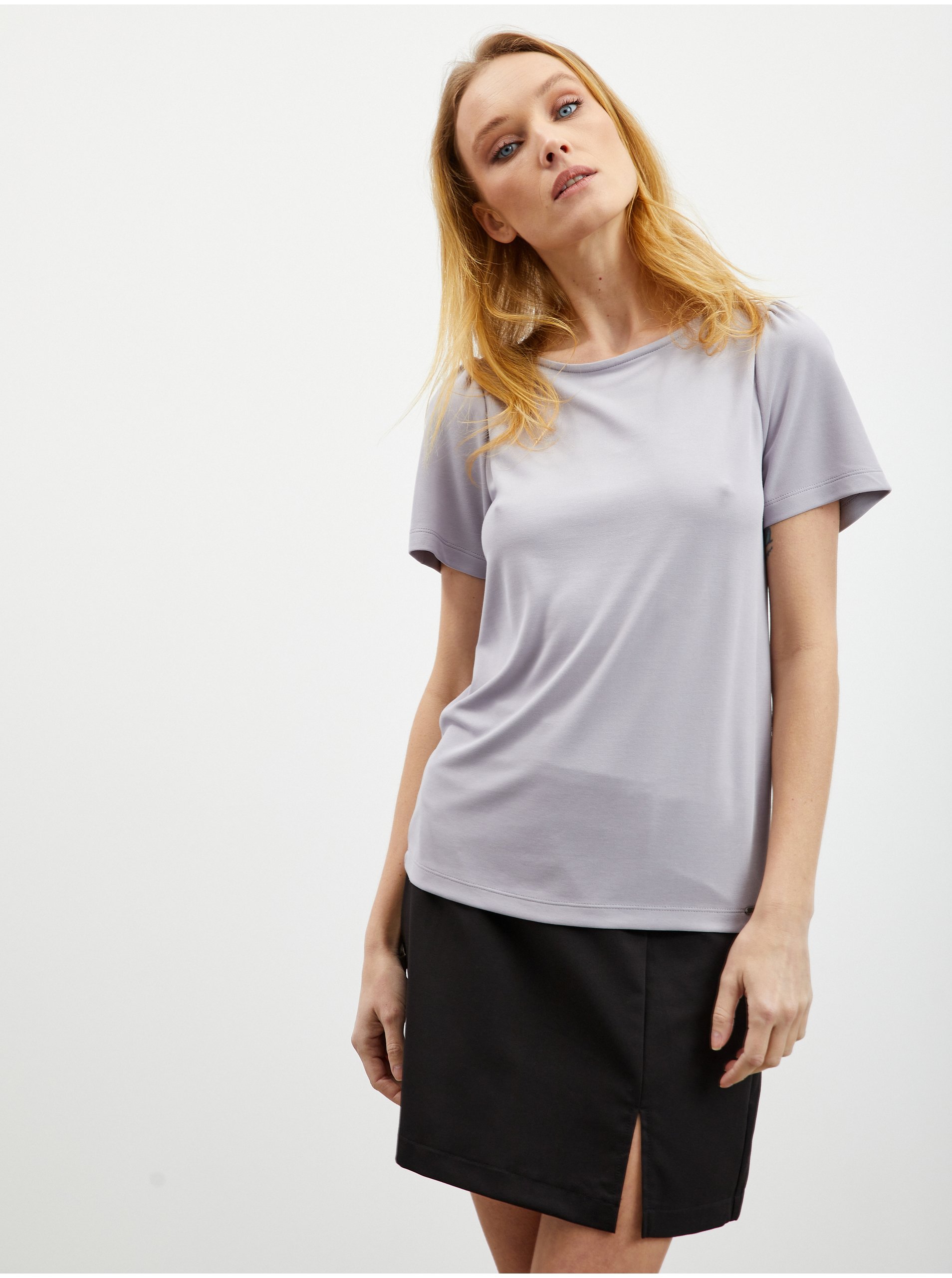 Lacno Svetlosivé dámske tričko so zaväzovaním na chrbte ZOOT.lab Romy
