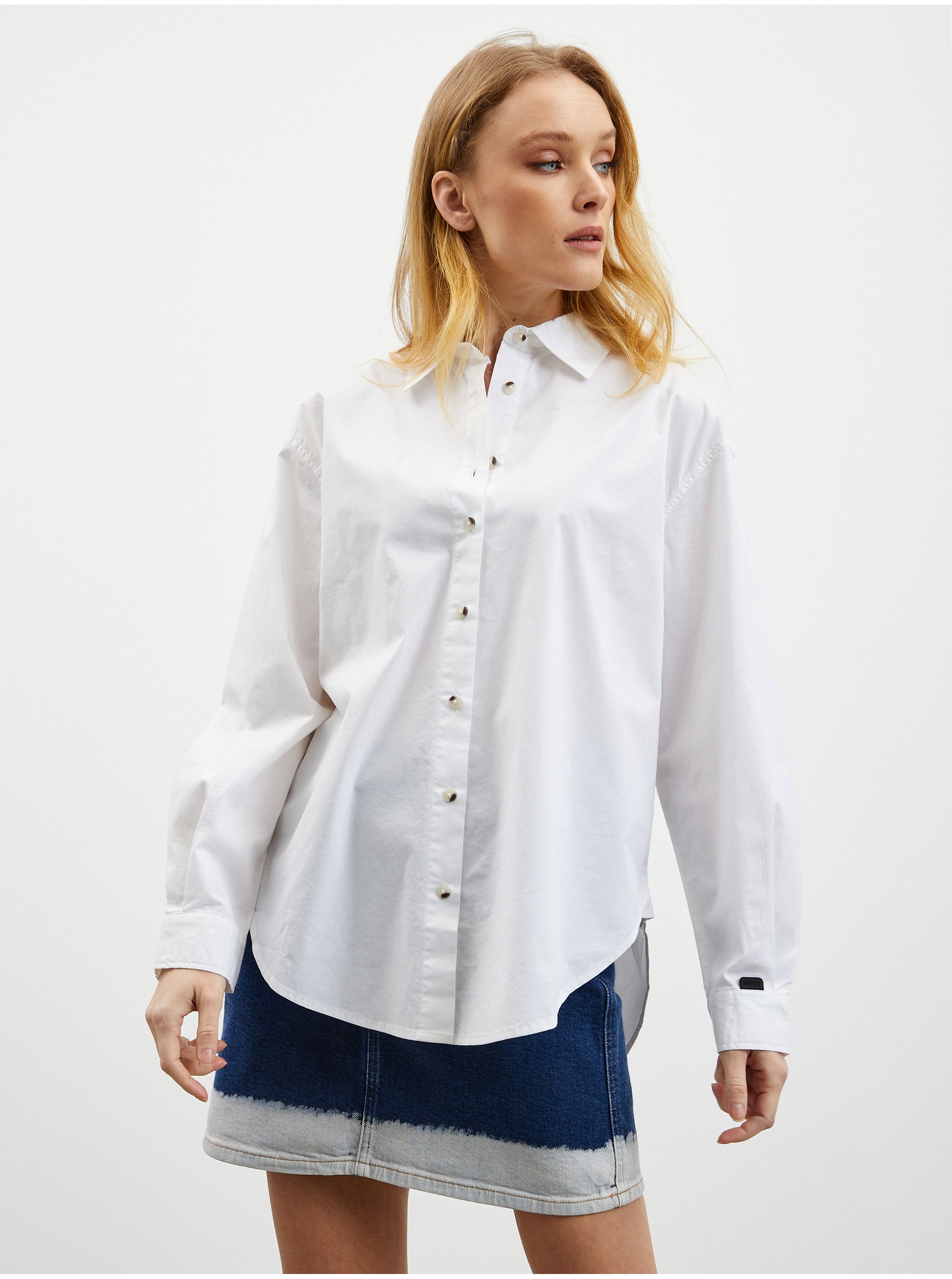 Levně Bílá dámská oversize košile ZOOT.lab Rosalinde