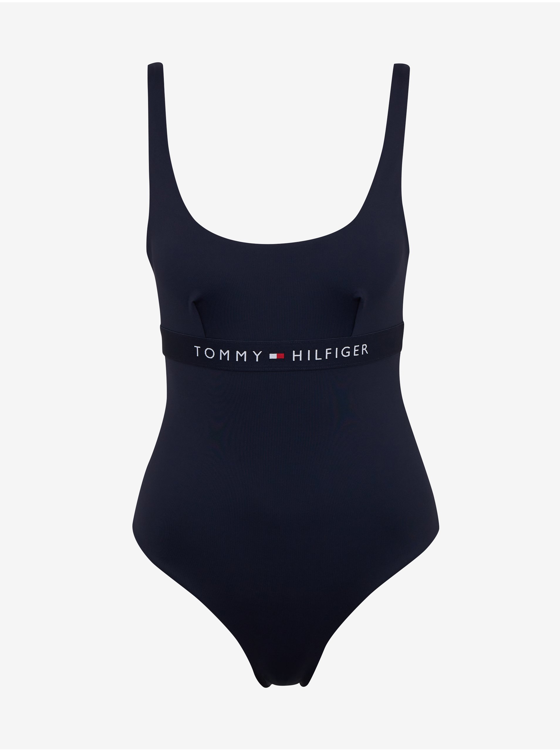 Lacno Tmavomodré dámske jednodielne plavky Tommy Hilfiger Underwear