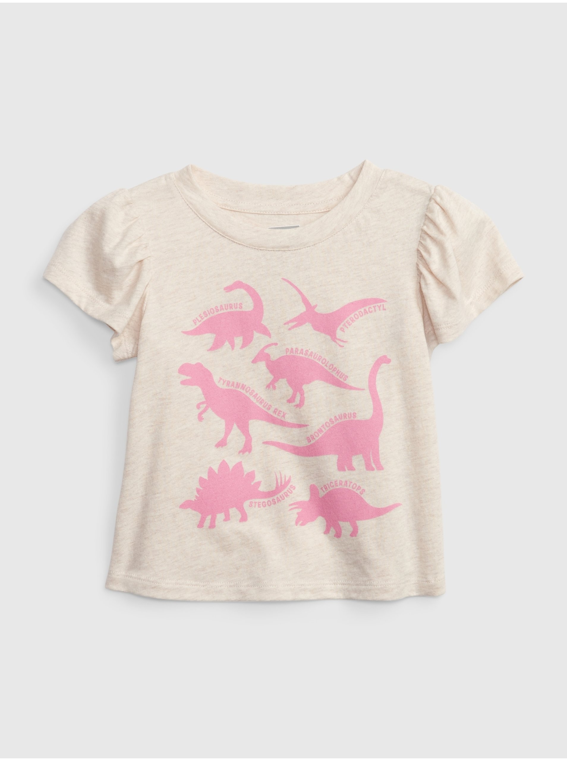Lacno Ružovo-béžové dievčenské tričko s potlačou GAP