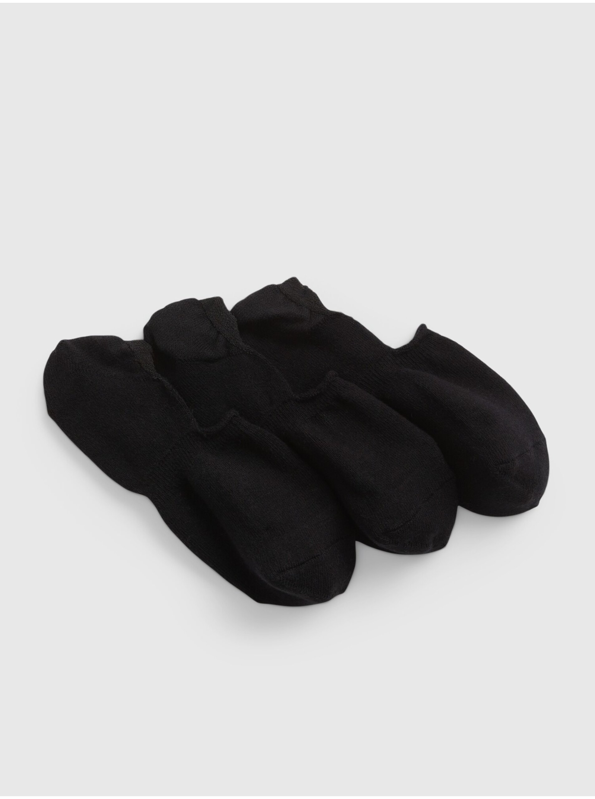 Lacno Sada troch párov pánskych neviditeľných ponožiek v čiernej farbe GAP