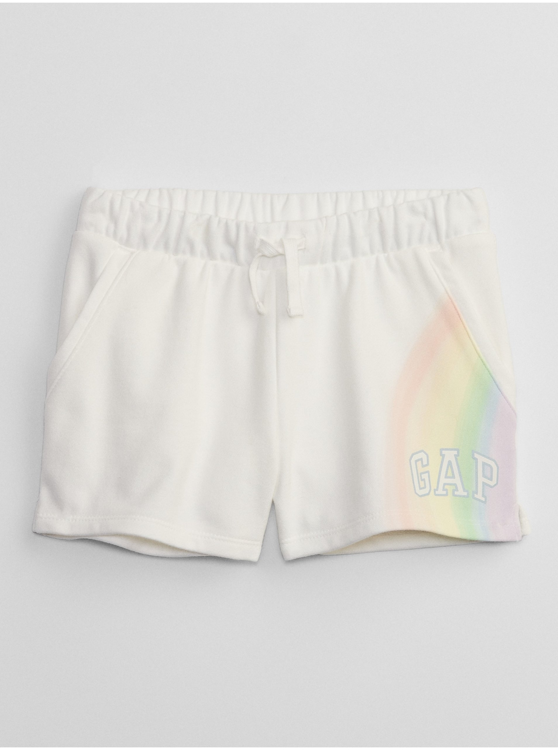 E-shop Biele dievčenské šortky s logom GAP