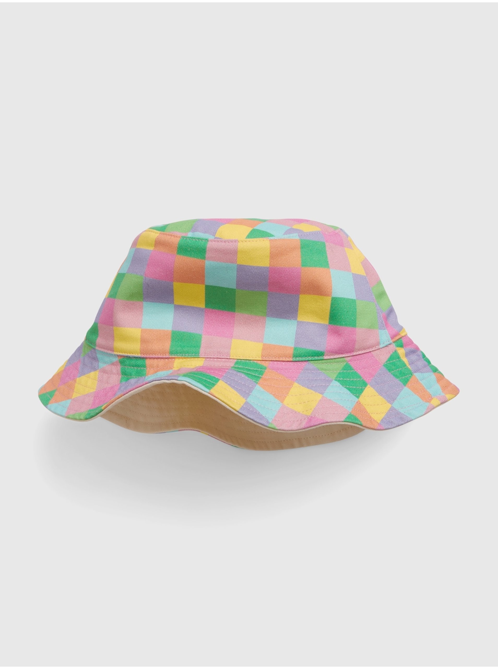 Lacno Fialovo-zelený detský obojstranný klobúk GAP