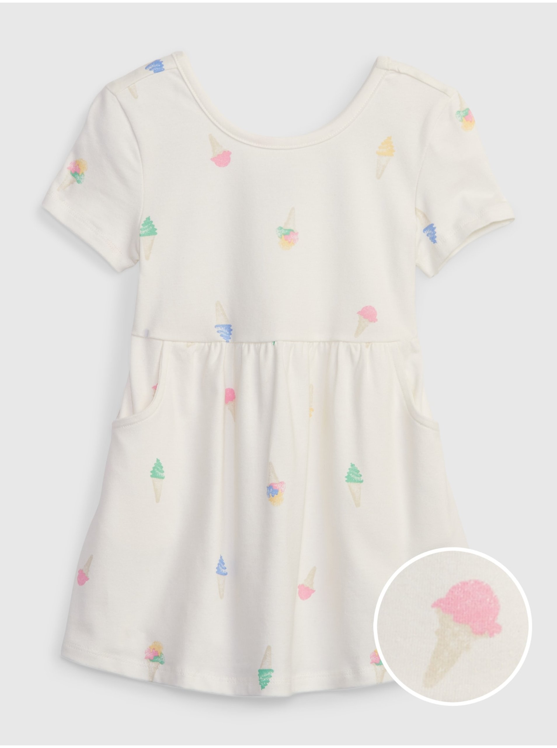 E-shop Biele dievčenské vzorované šaty GAP