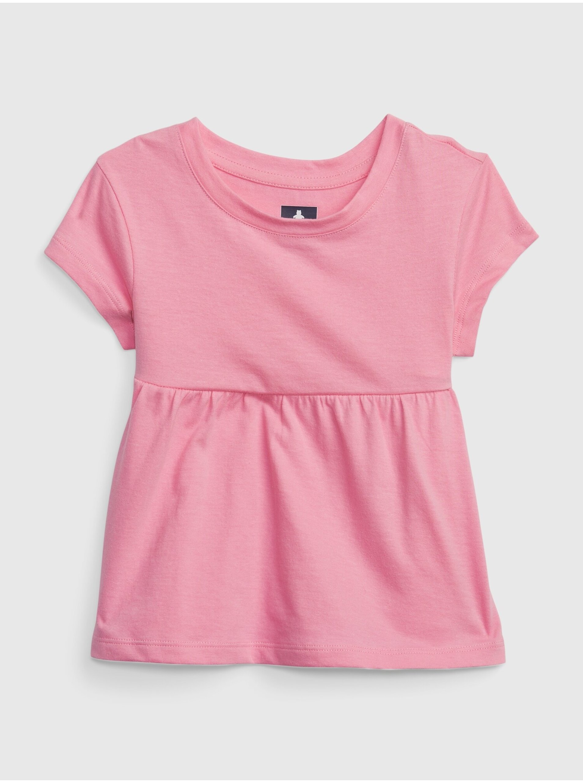 Levně Růžové holčičí bavlněné tričko GAP
