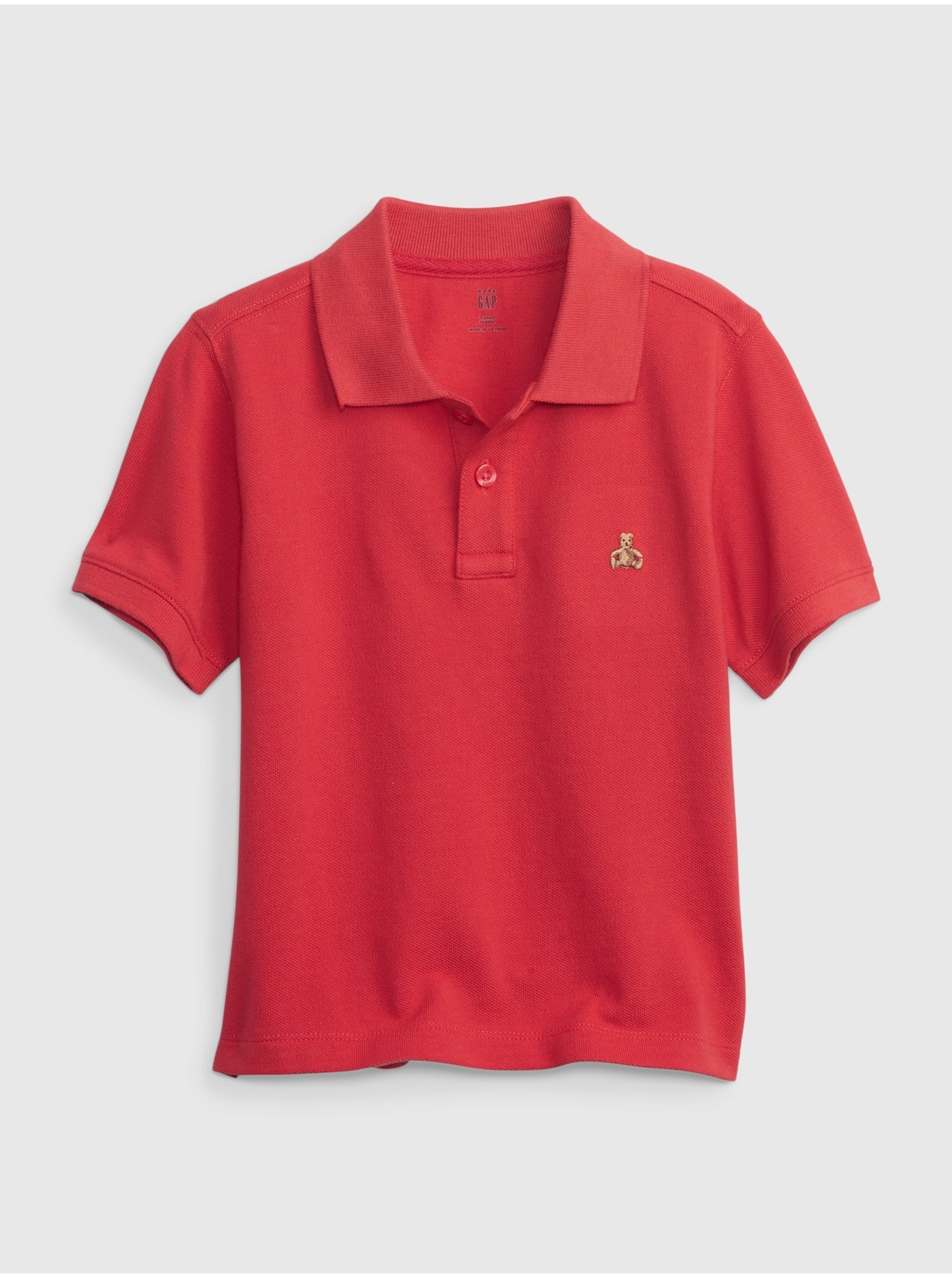 E-shop Červené klučičí bavlněné polo tričko GAP