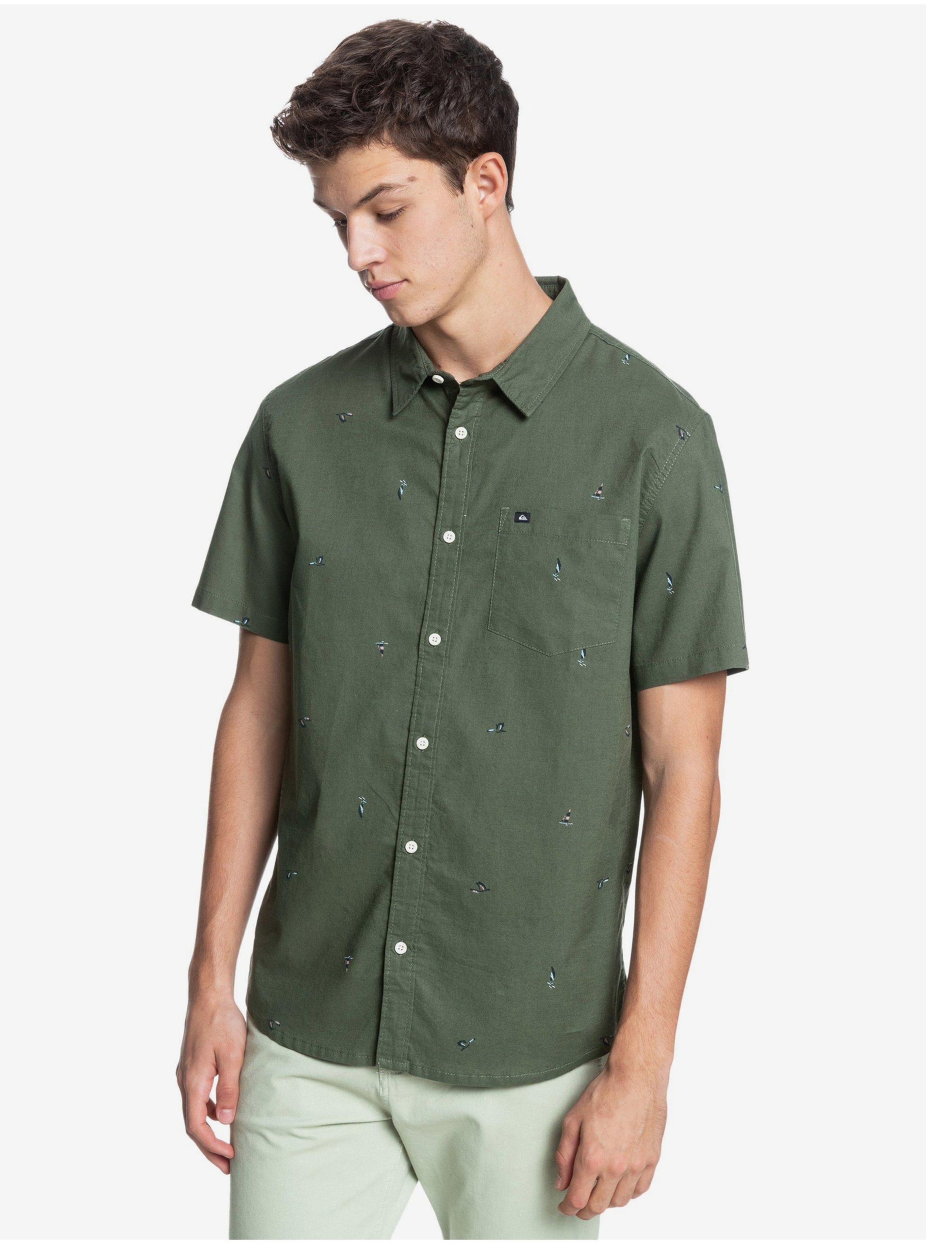 E-shop Zelená pánská košile Quiksilver Yacht Rock