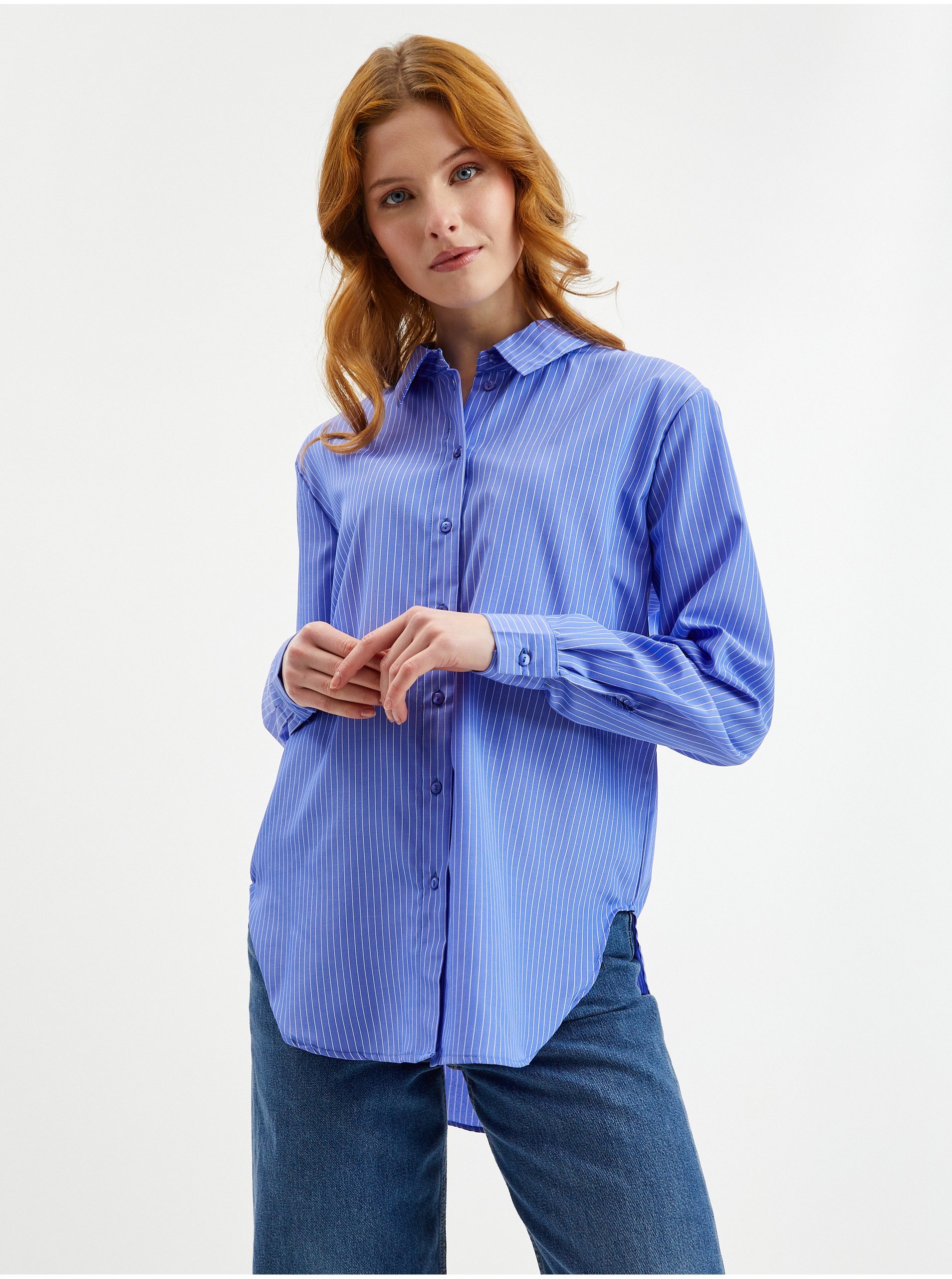 E-shop Modrá dámska pruhovaná košeľa JDY Ella