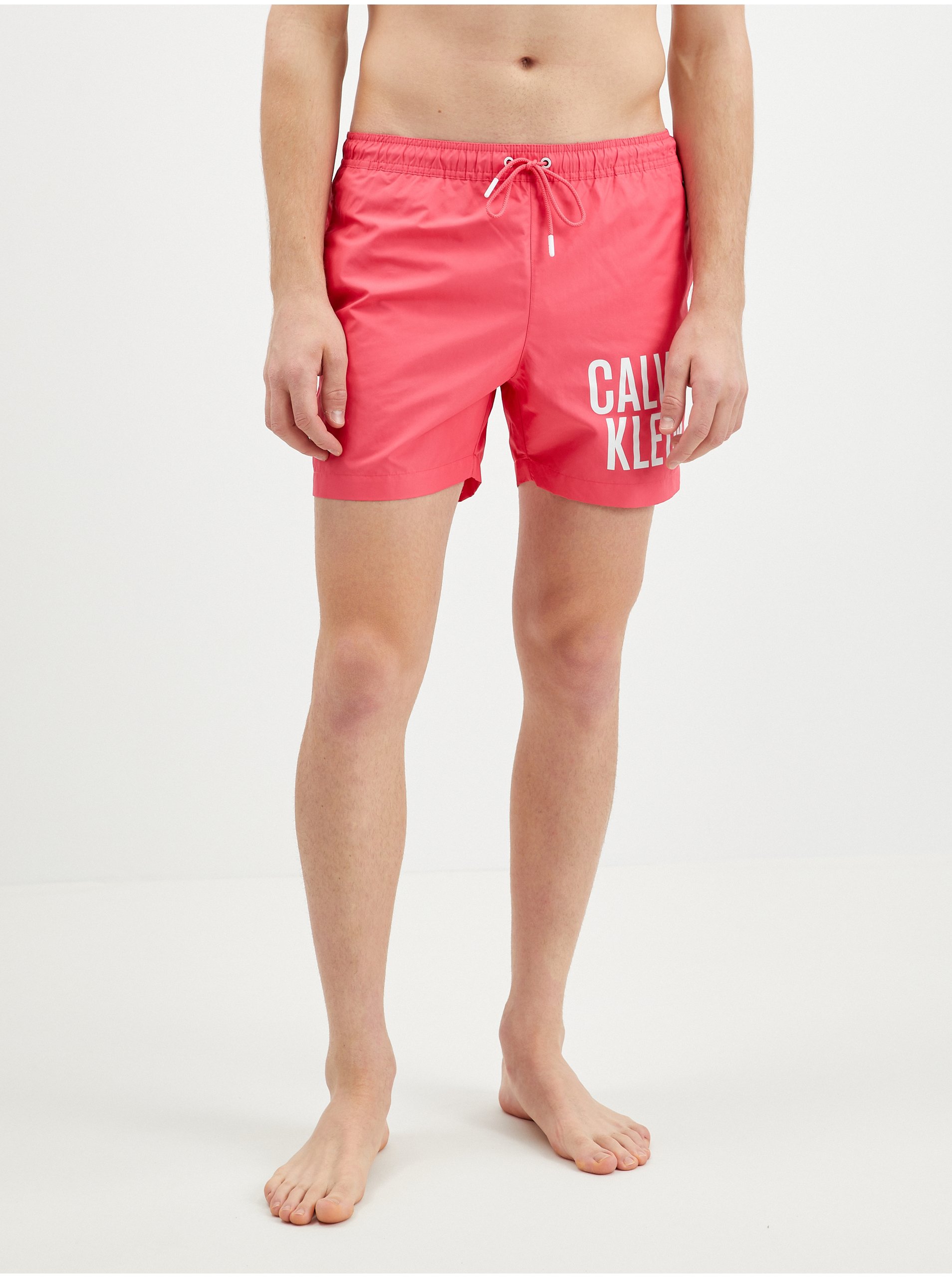 Lacno Ružové pánske plavky Calvin Klein Underwear