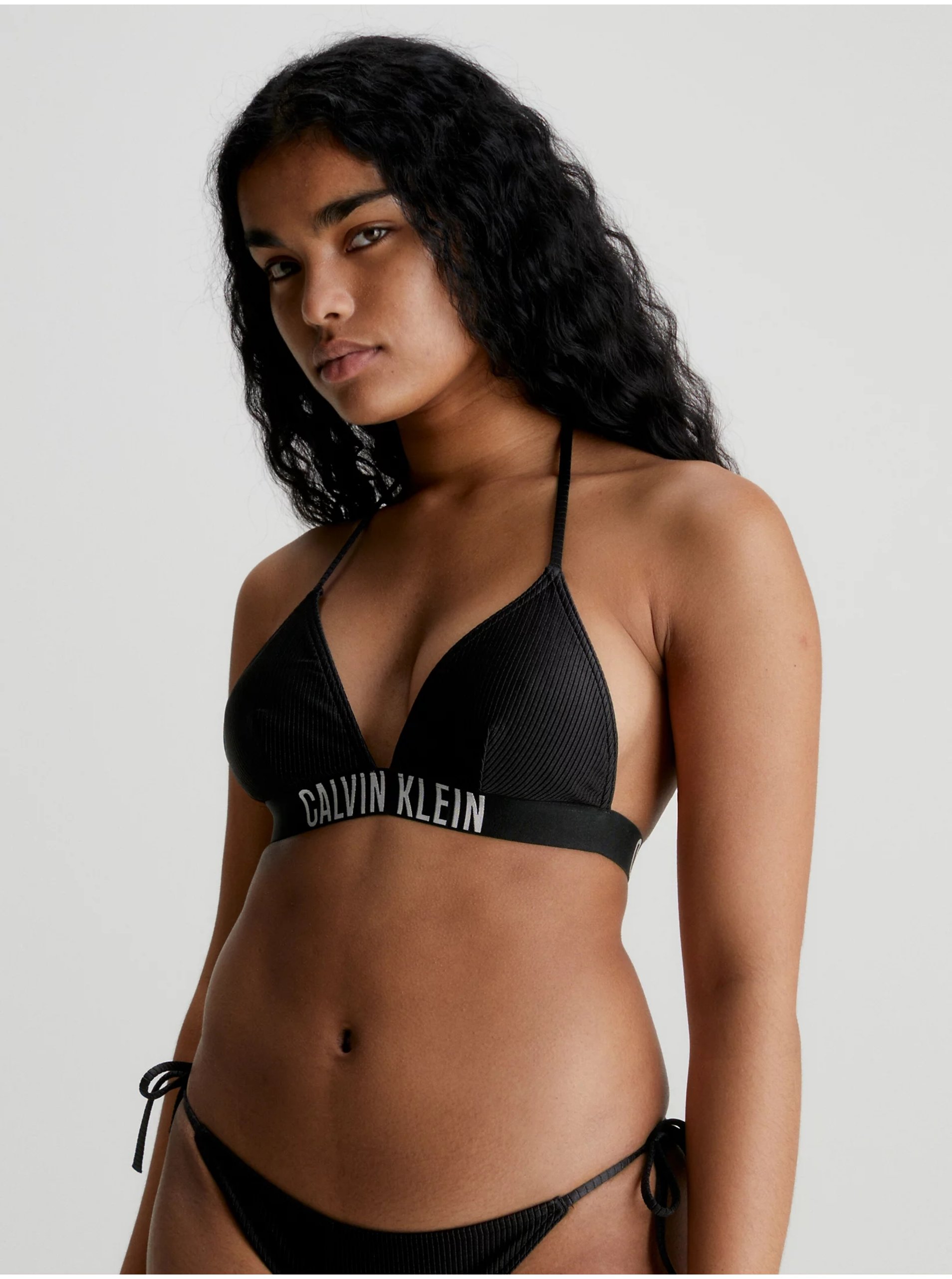 Lacno Čierny dámsky vrchný diel plaviek Calvin Klein Underwear