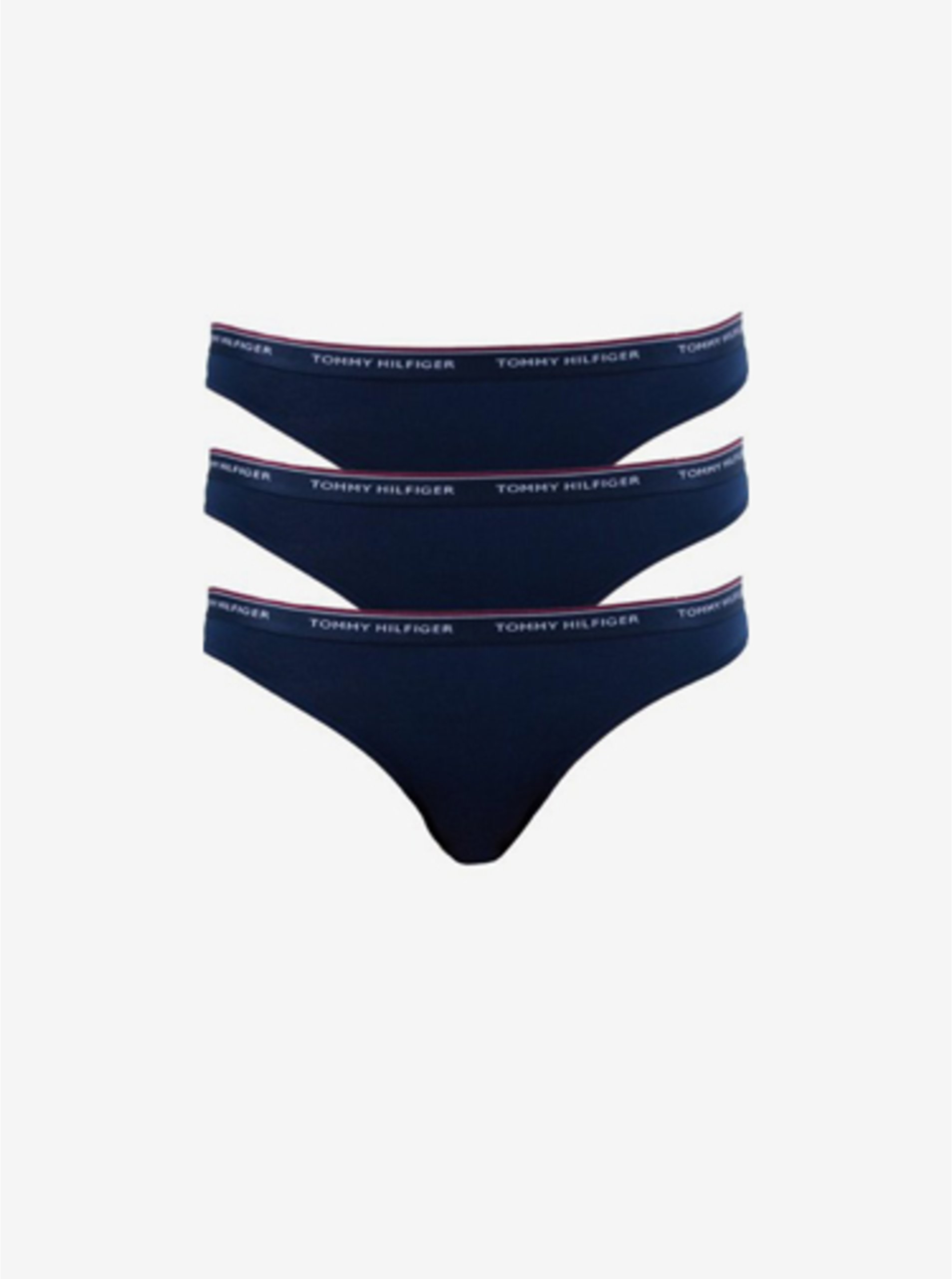 E-shop Sada troch dámskych nohavičiek v tmavomodrej farbe Tommy Hilfiger Underwear