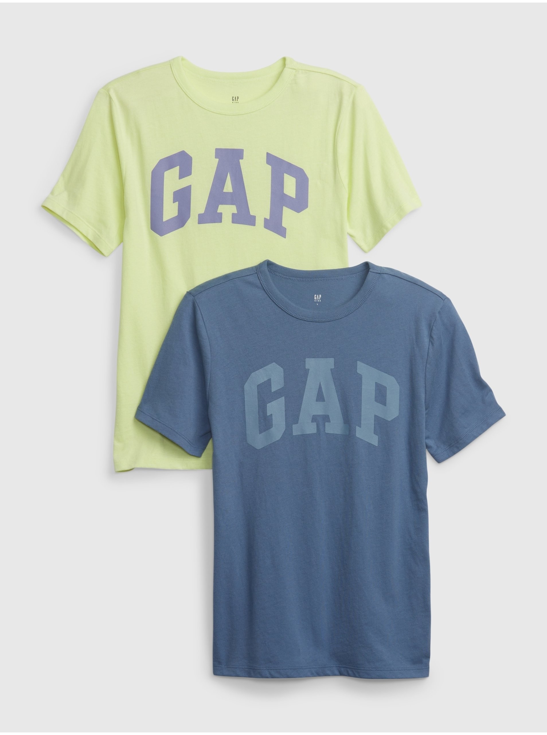 Levně Sada dvou klučičích triček v žluté a tmavě modré barvě GAP