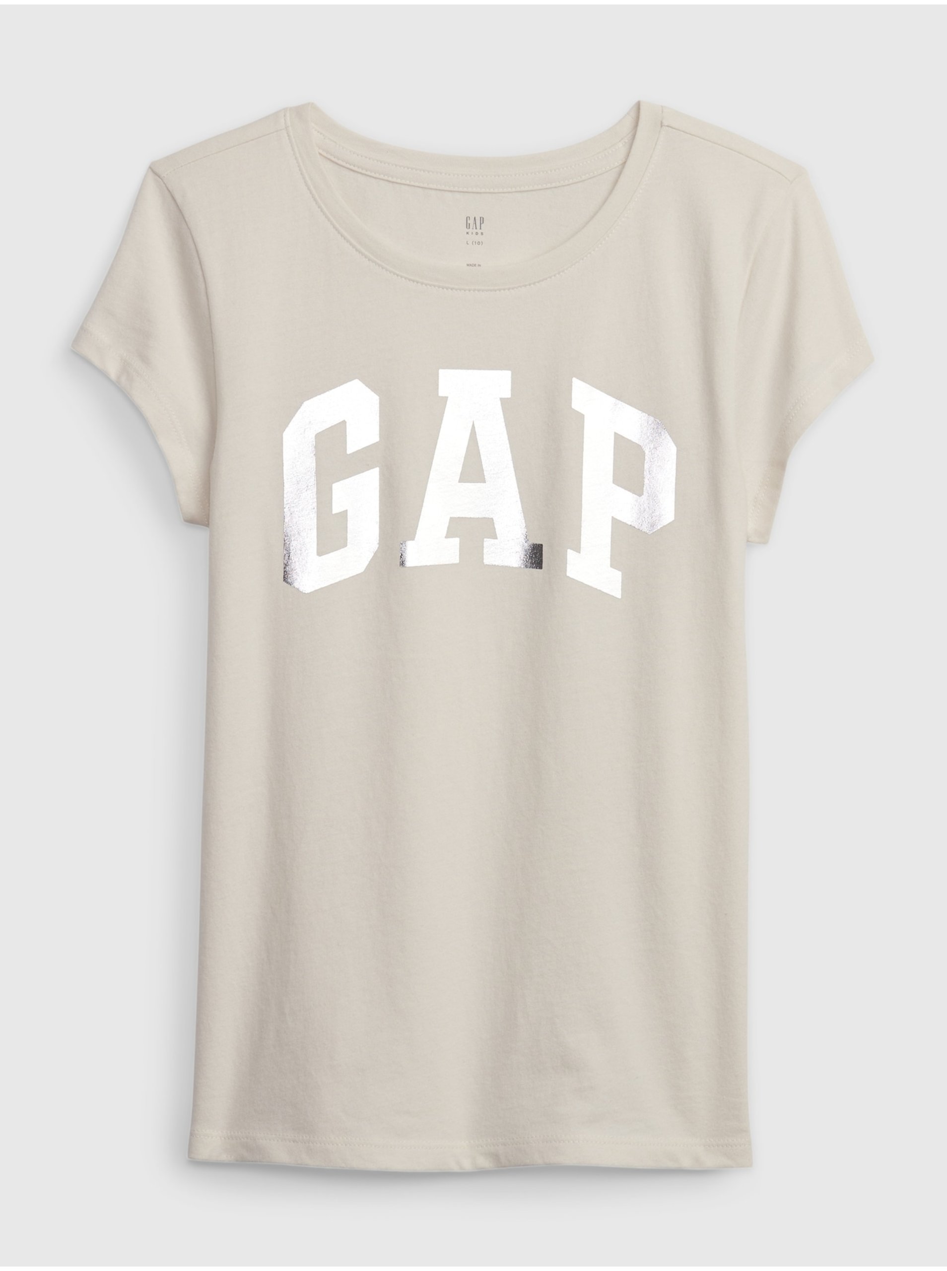Lacno Béžové dievčenské bavlnené tričko s logom GAP