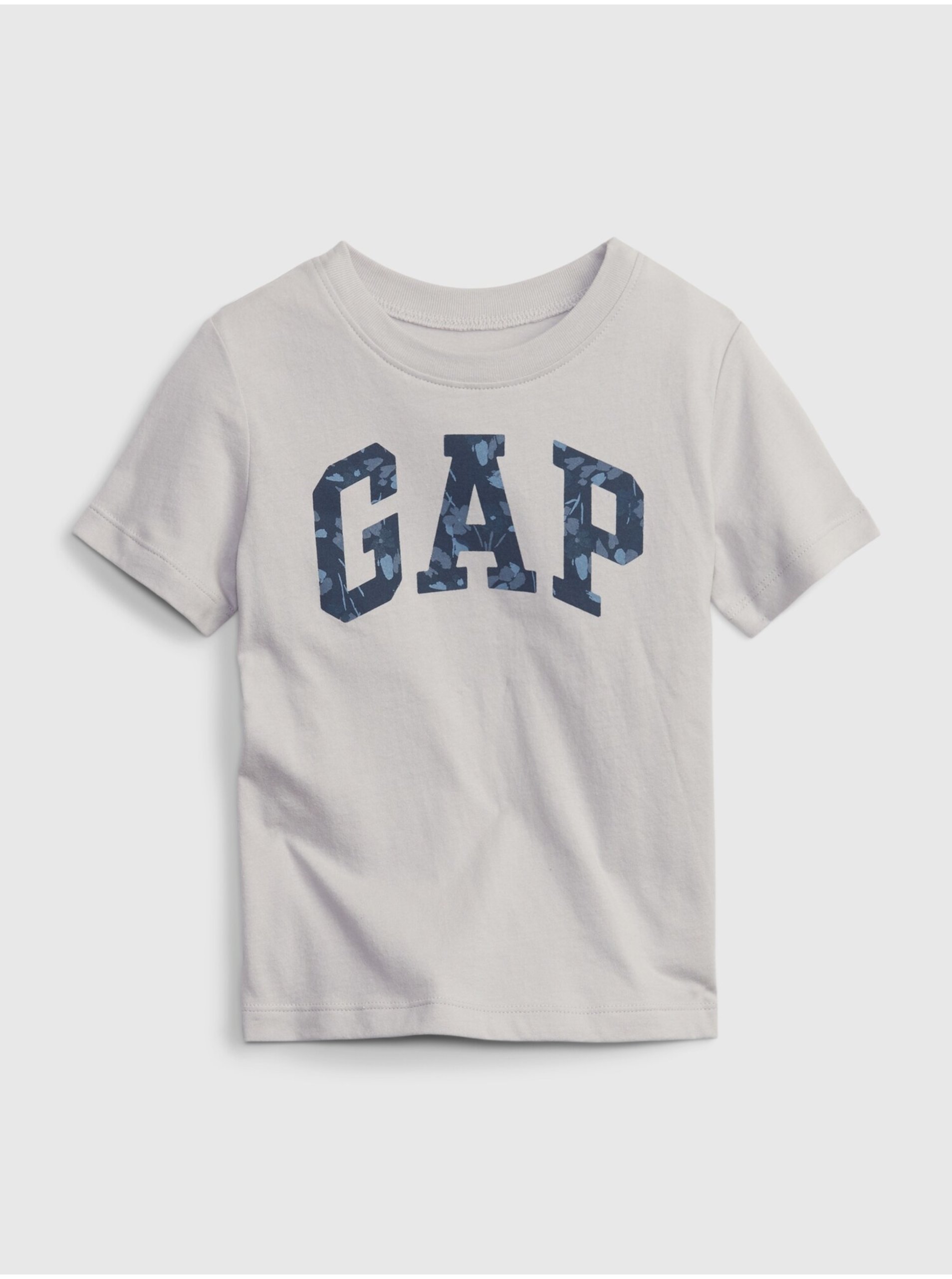 Levně Světle šedé klučičí bavlněné tričko s logem GAP