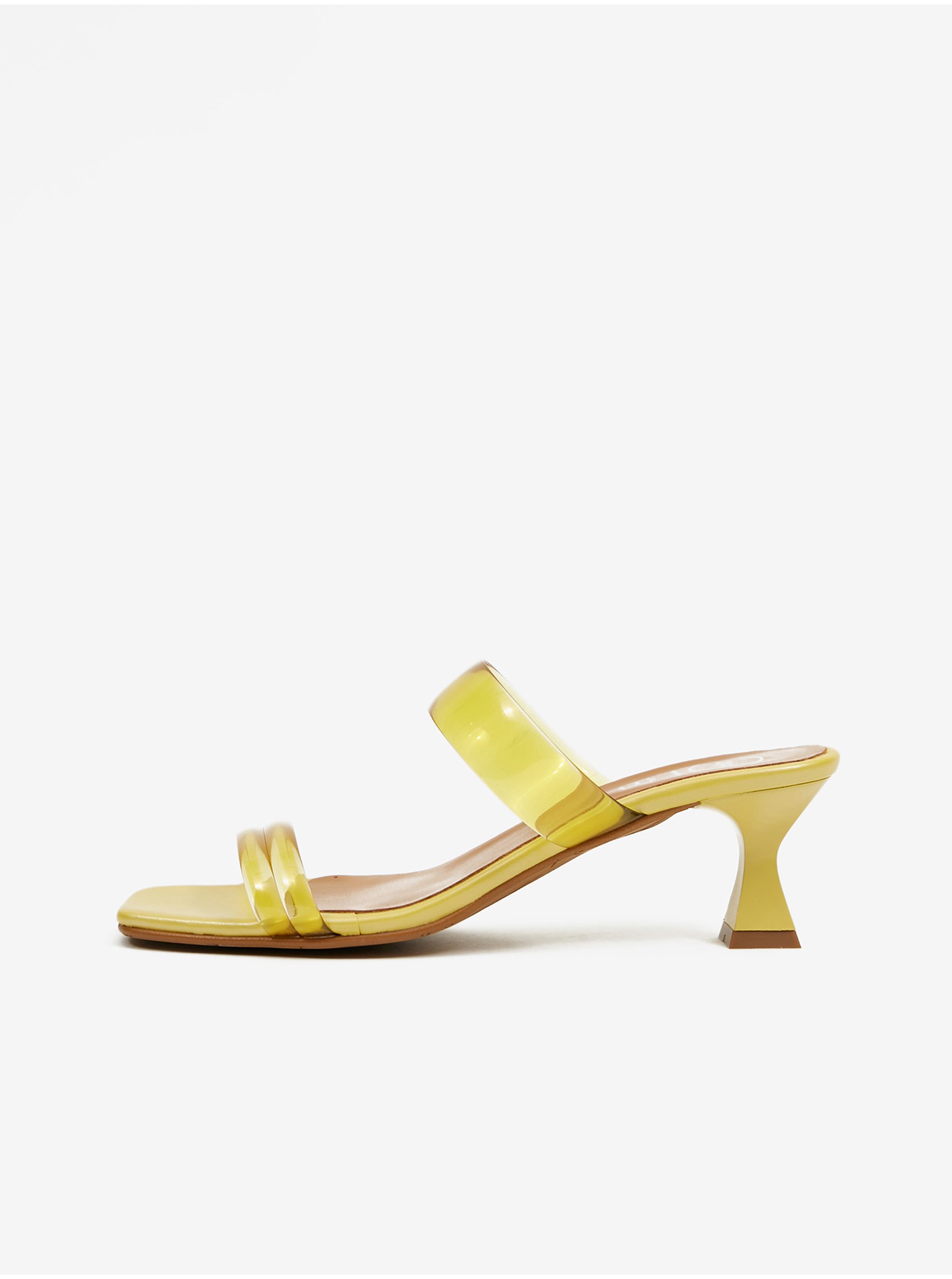E-shop Žluté dámské pantofle na podpatku OJJU
