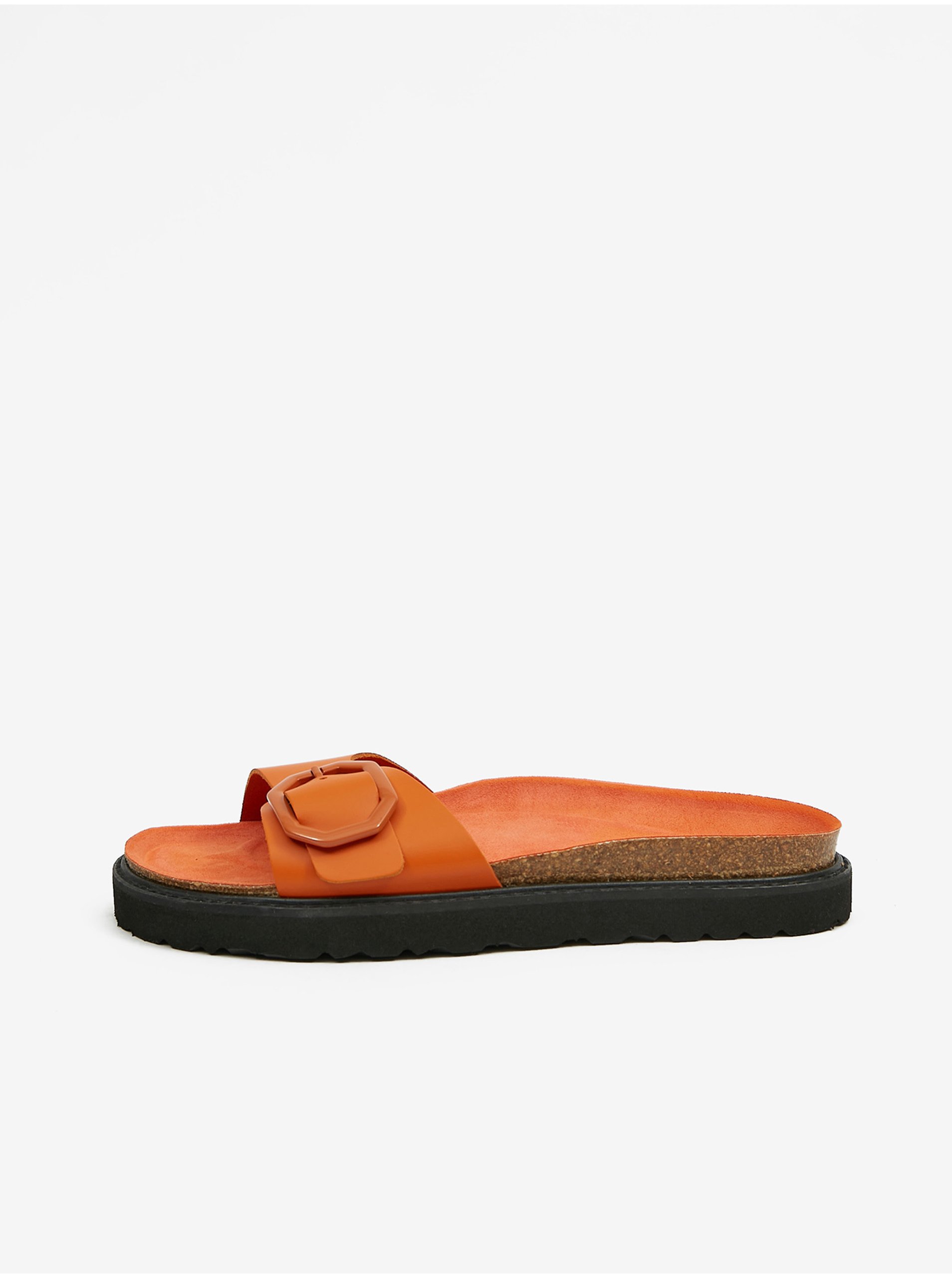 E-shop Oranžové dámské kožené pantofle OJJU