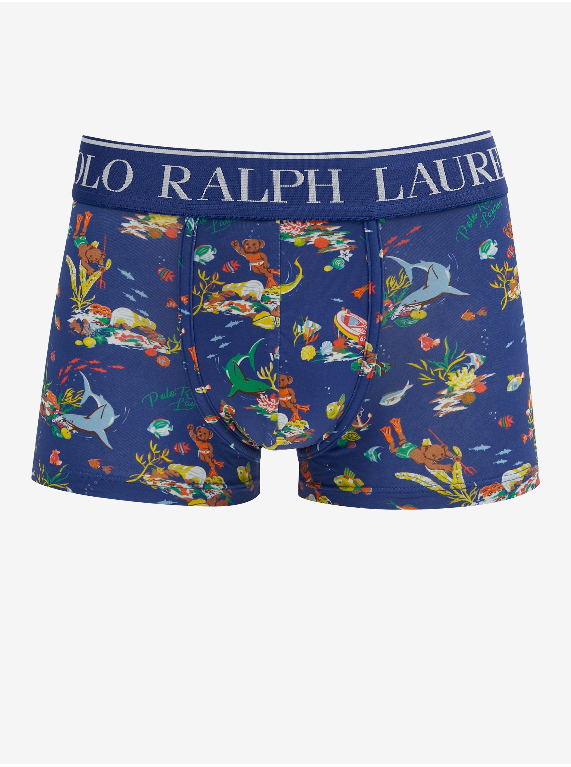 Lacno Tmavomodré pánske vzorované boxerky POLO Ralph Lauren