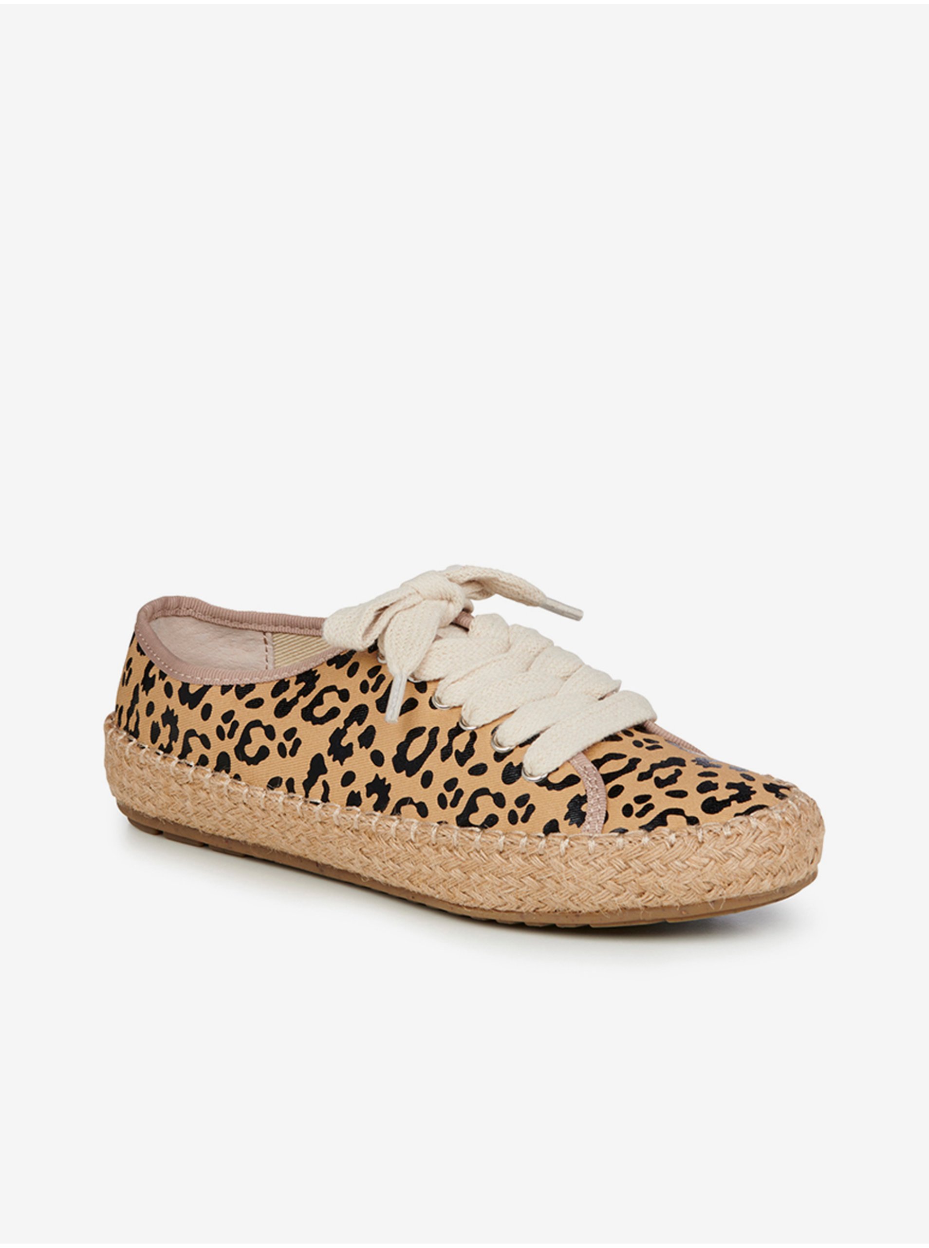 Lacno Béžové dámske vzorované tenisky Emu Australia Cuban Sand Leopard