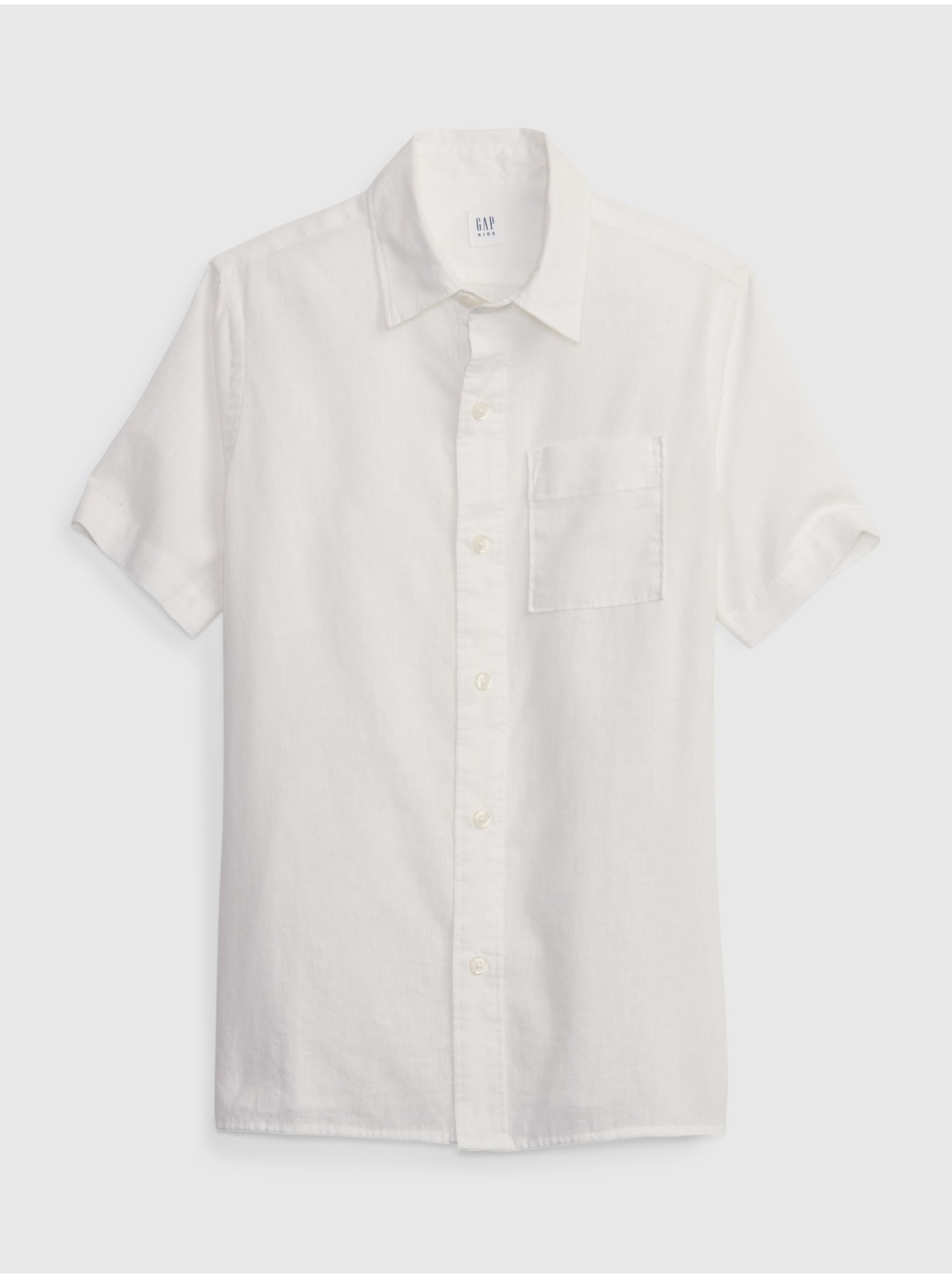 Levně Bílá klučičí košile s krátkým rukávem GAP