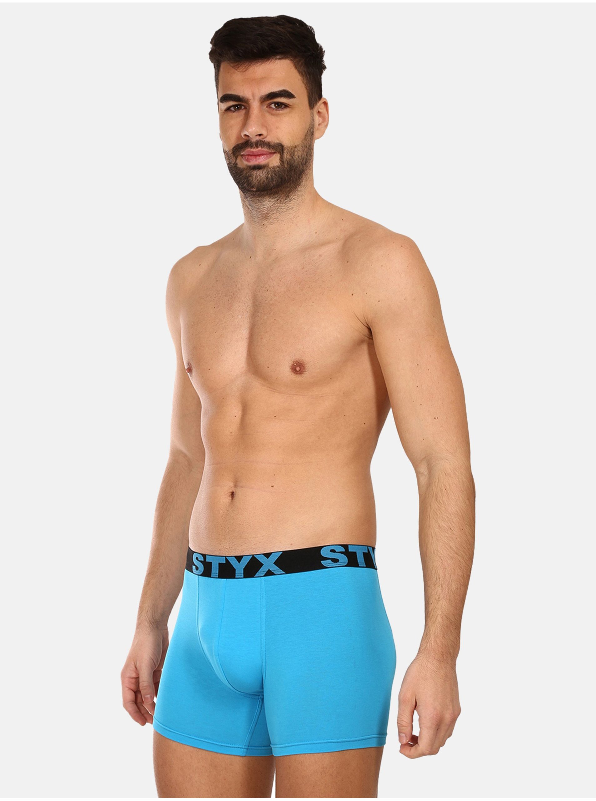 Světle modré pánské boxerky Styx long