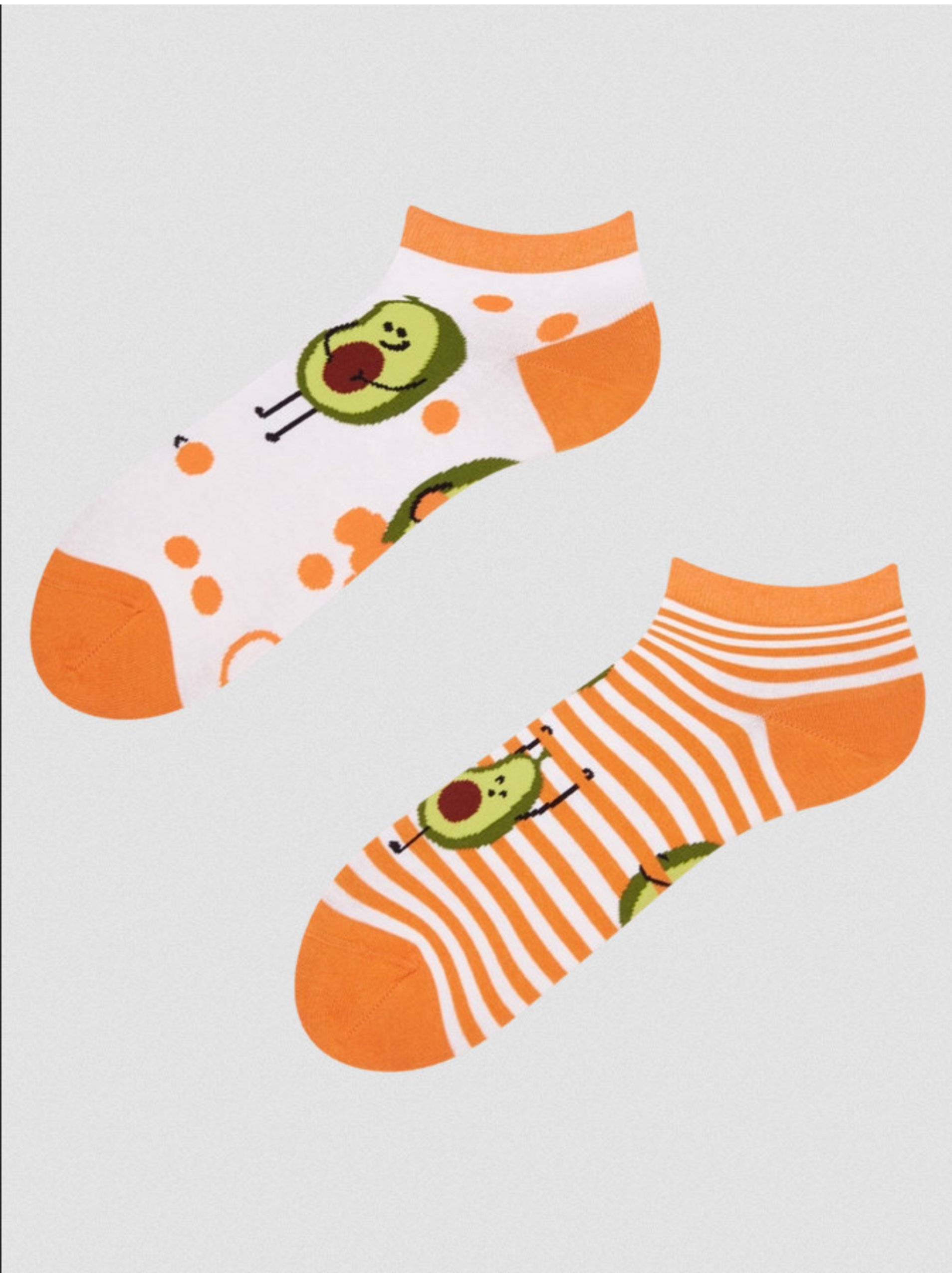 Levně Bílo-oranžové pánské veselé ponožky Dedoles Vtipné avokádo