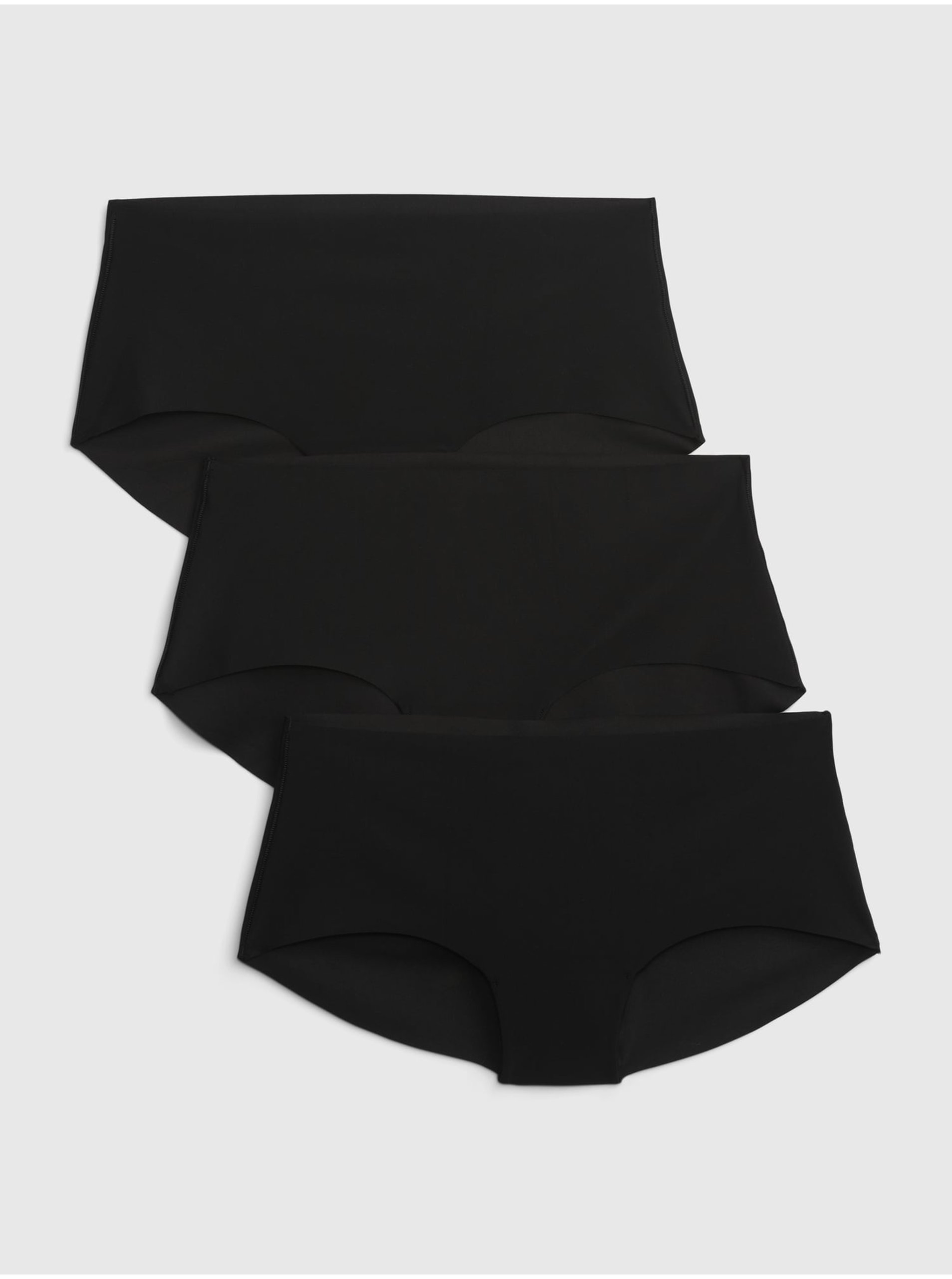 Levně Sada tří dámských bezešvých kalhotek v černé barvě GAP
