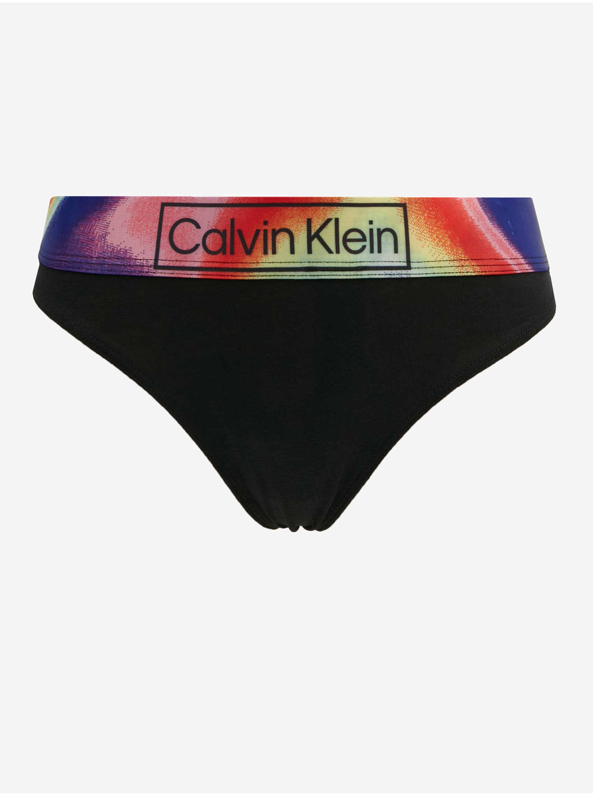 Levně Černá dámská tanga Calvin Klein Underwear