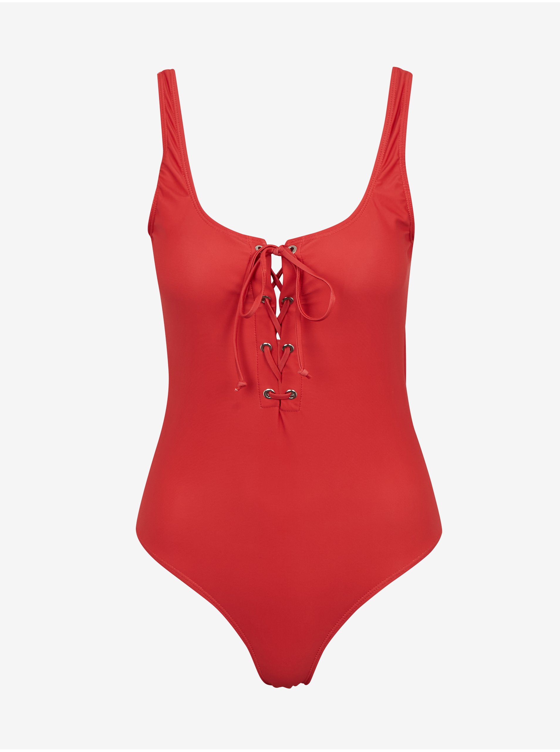 E-shop Červené dámske jednodielne plavky Noisy May Wave
