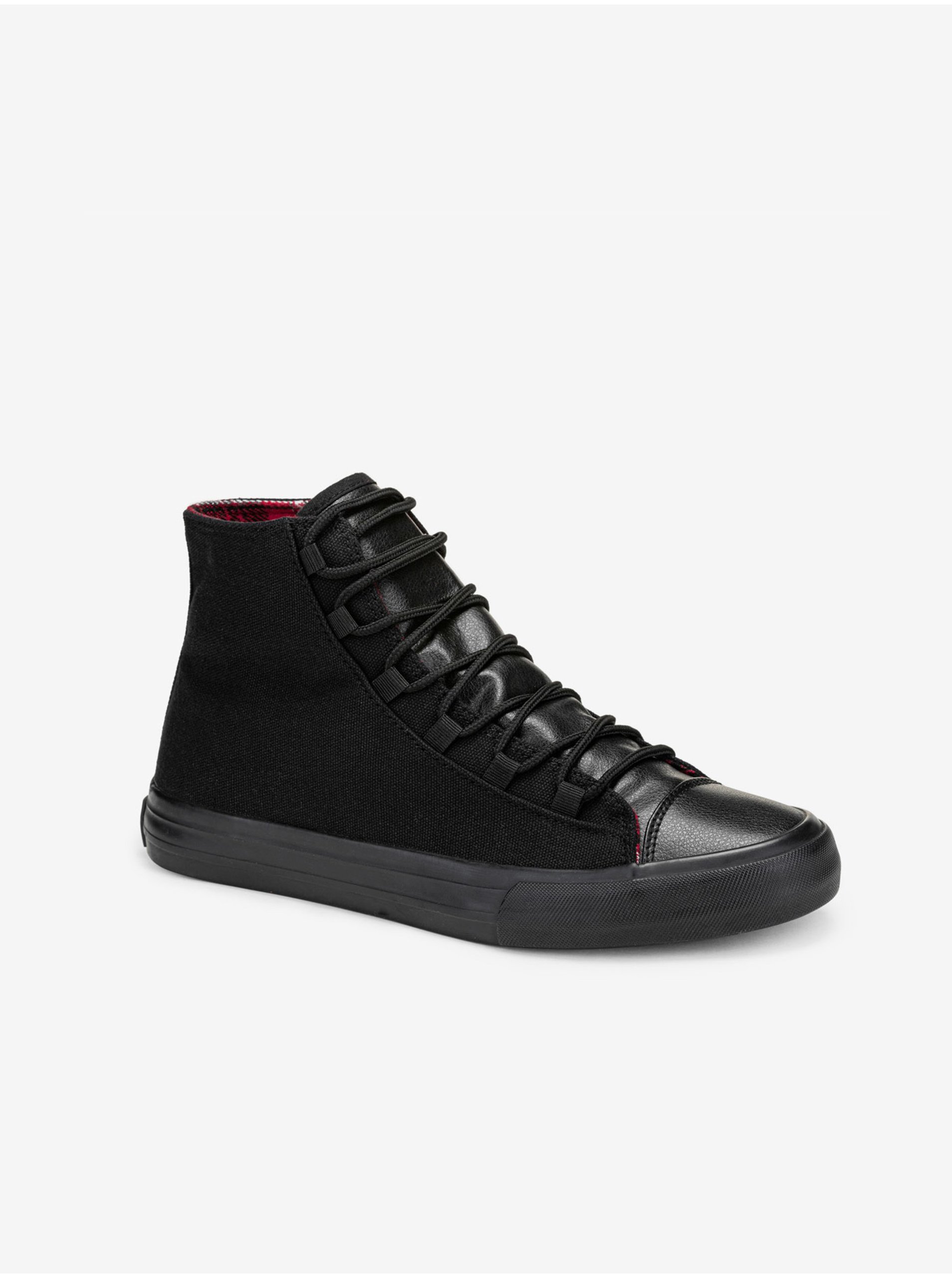 Lacno Čierne pánske sneakers topánky Ombre Clothing T378