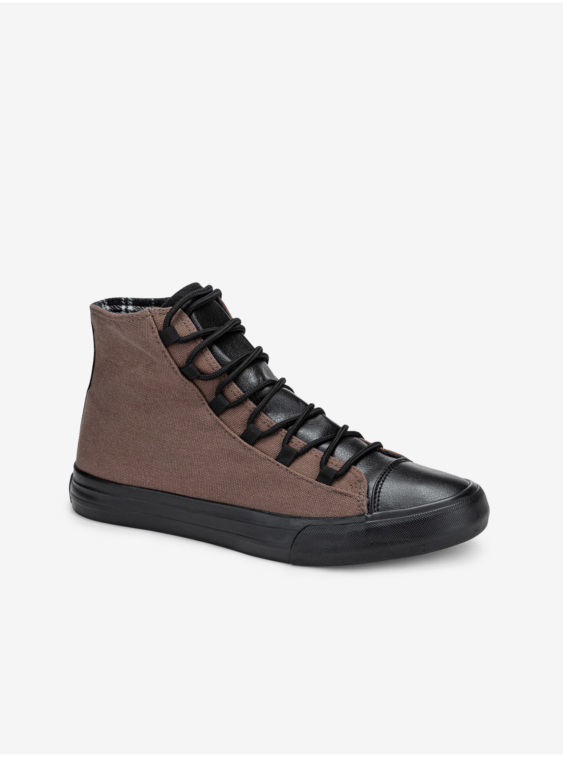 Lacno Čierno-hnedé pánske sneakers topánky Ombre Clothing T378