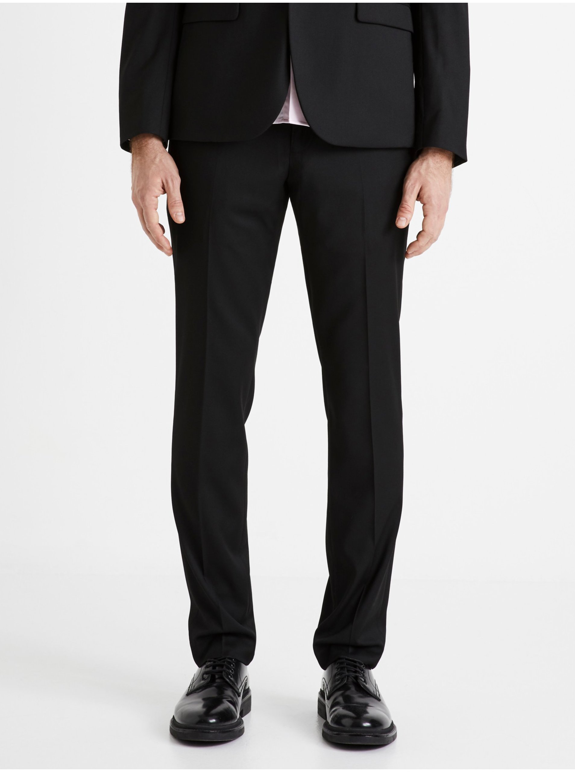 Lacno Čierne pánske oblekové nohavice Celio Doarmure