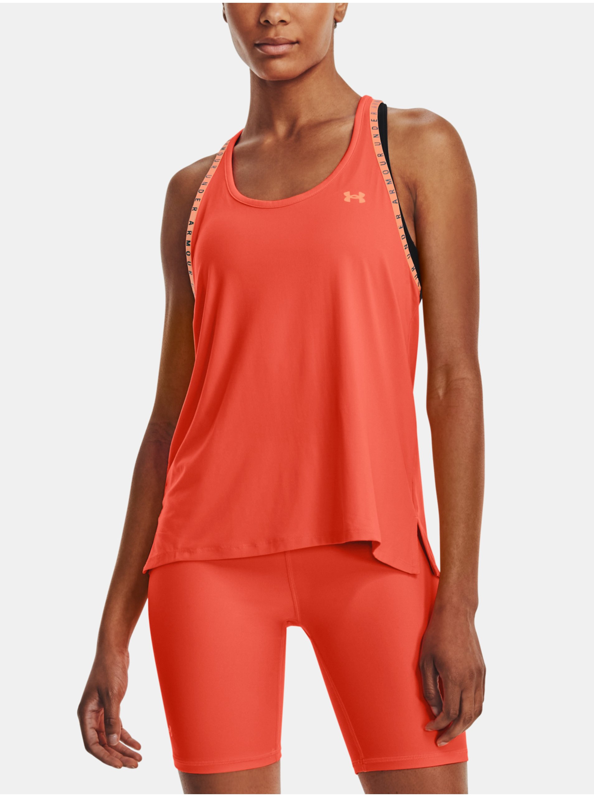 Levně Oranžové sportovní tílko Under Armour UA Knockout Tank