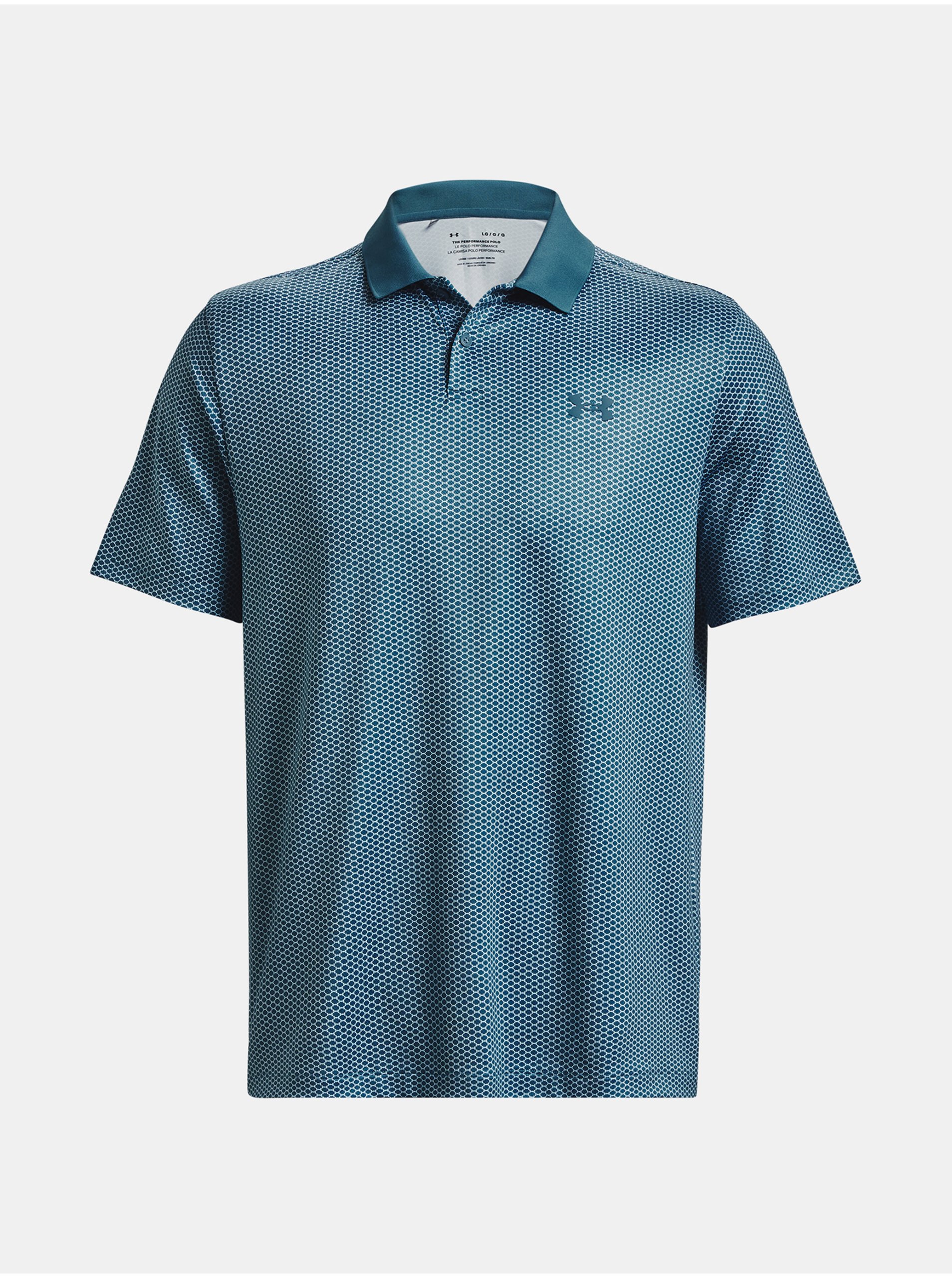 Lacno Modré vzorované športové polo tričko Under Armour UA Perf 3.0 Printed Polo