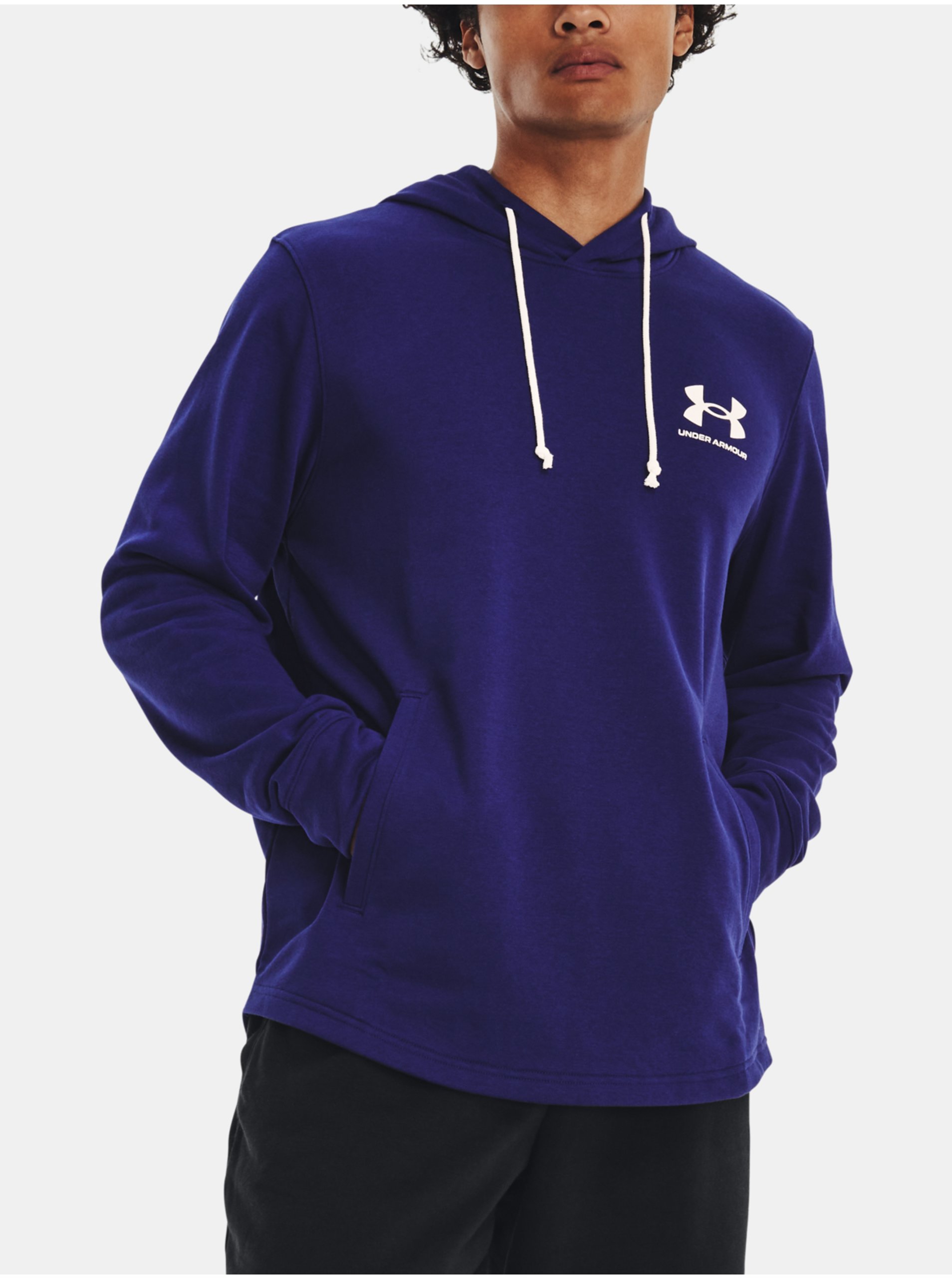 E-shop Tmavě modrá sportovní mikina Under Armour UA Rival Terry LC HD