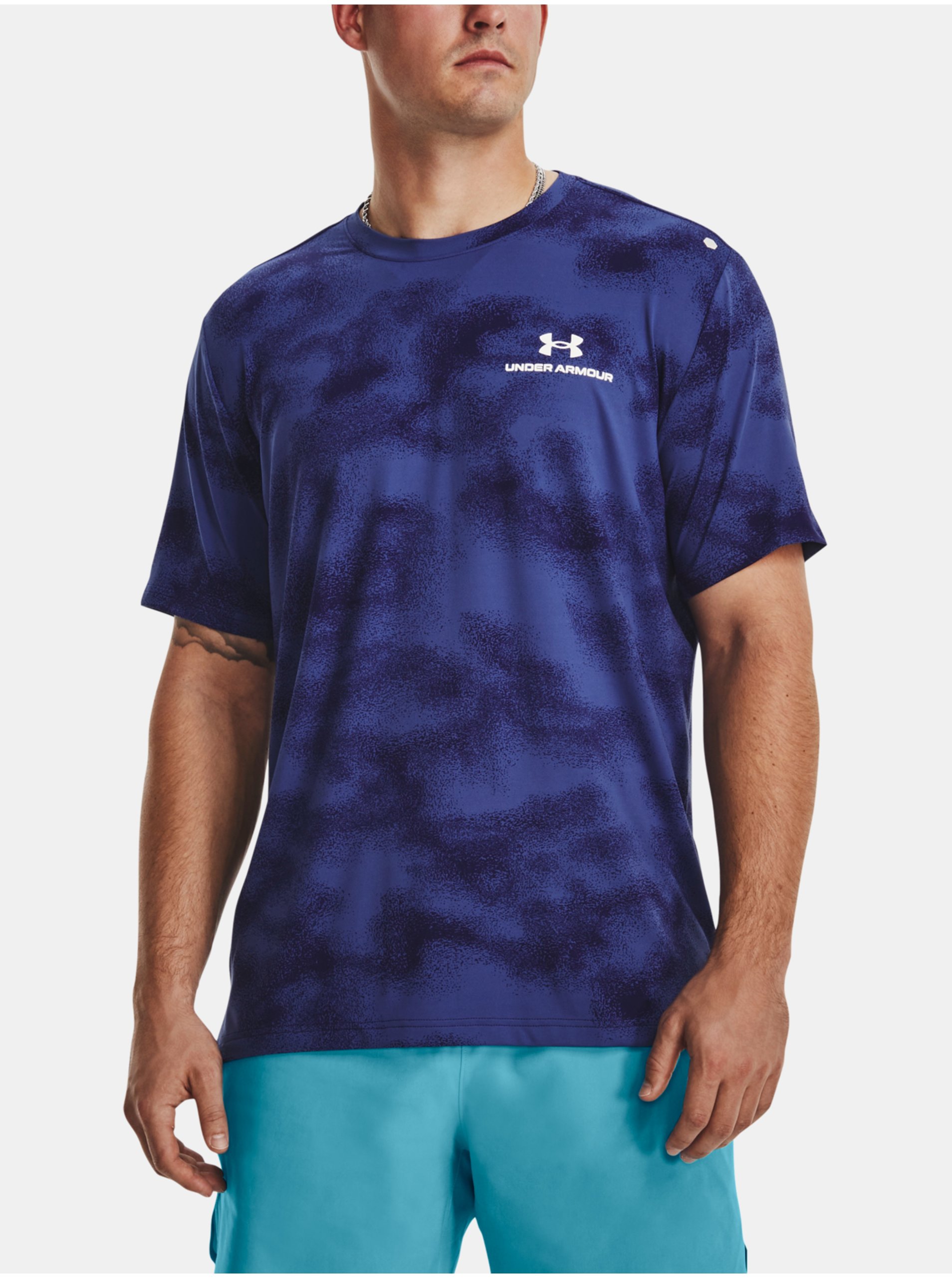 Levně Tmavě modré sportovní tričko Under Armour UA Rush Energy Print SS