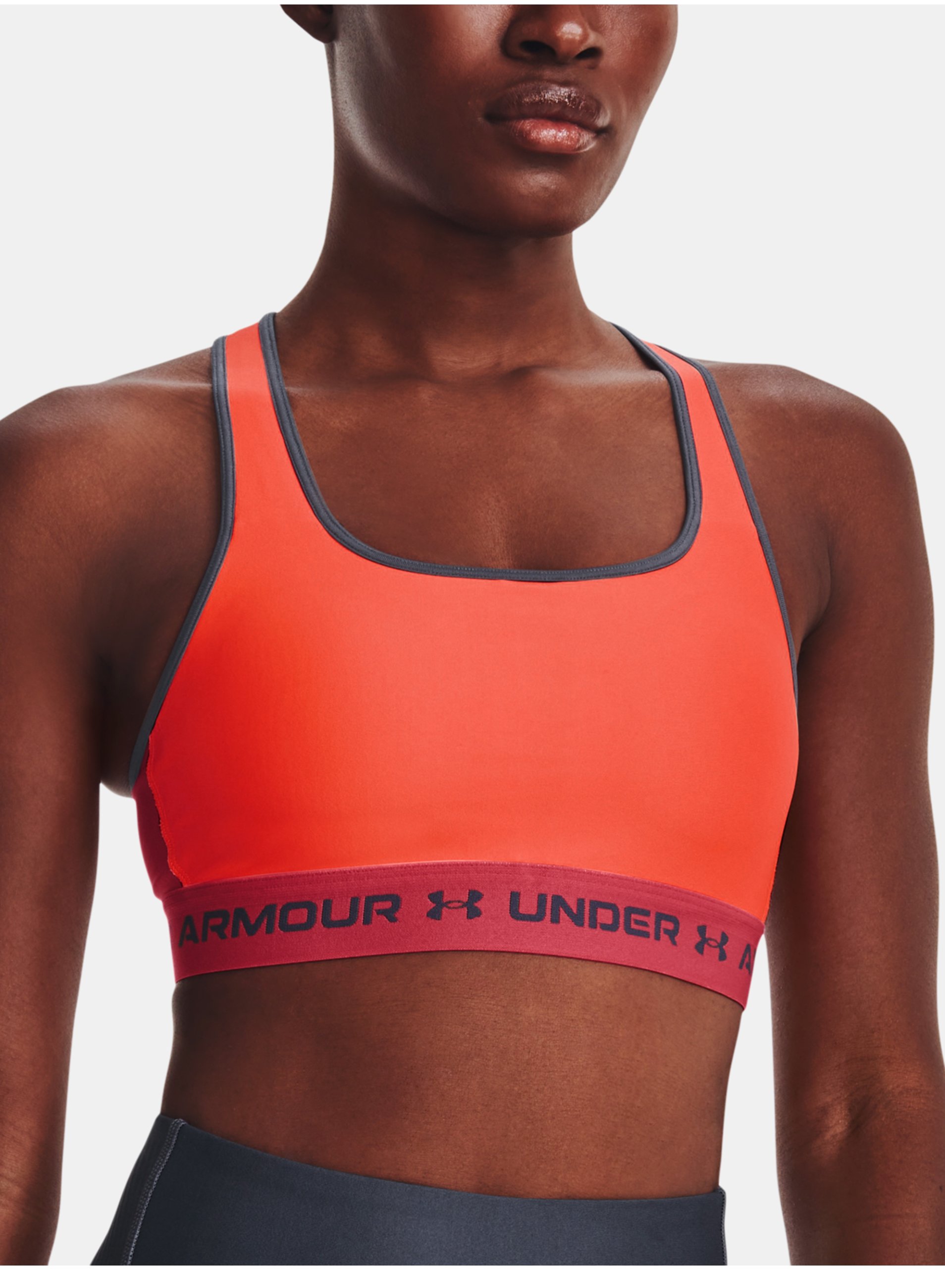 Lacno Športové podprsenky pre ženy Under Armour - oranžová