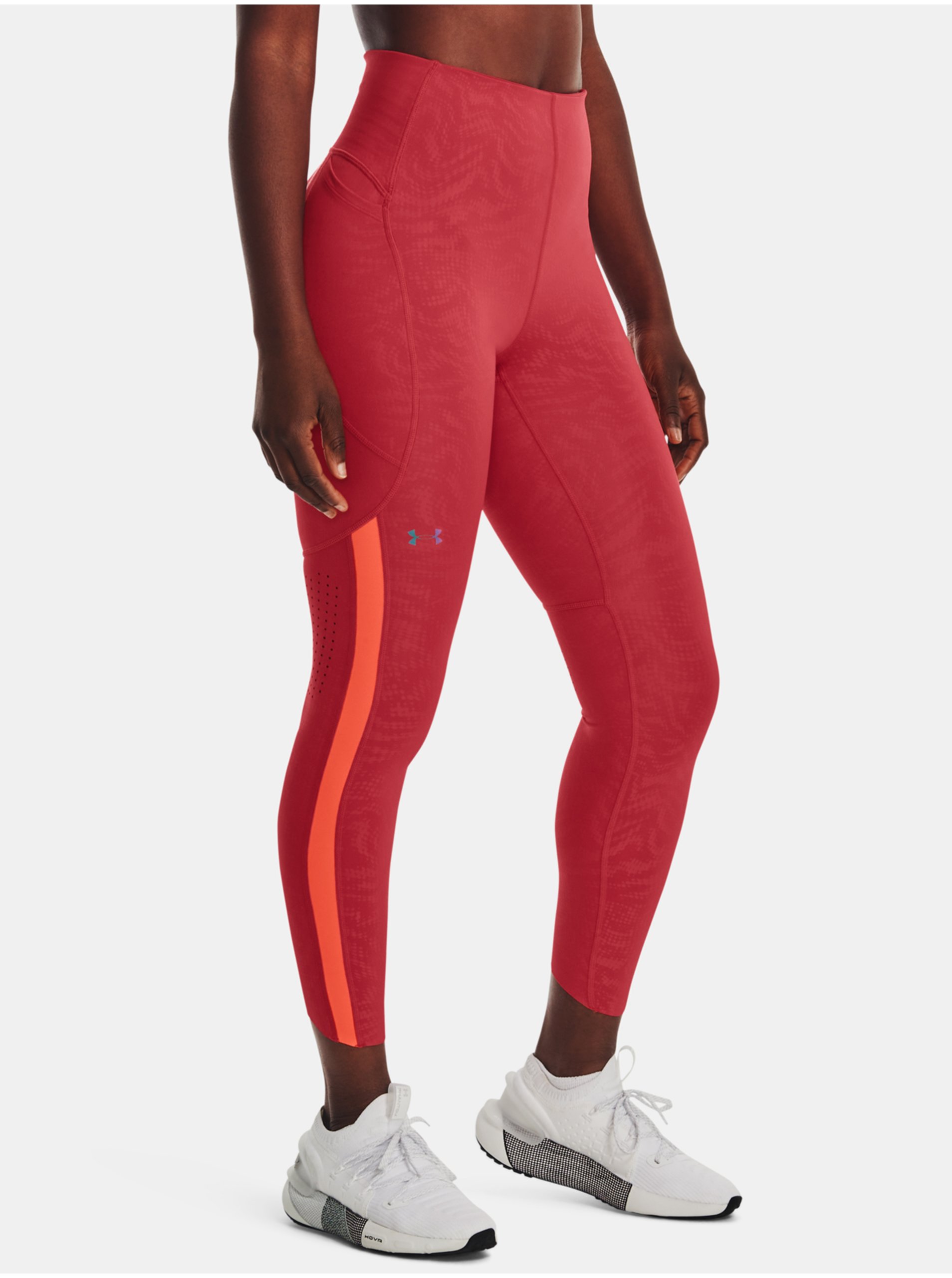 Levně Legíny Under Armour UA Rush Legging Emboss Perf-RED