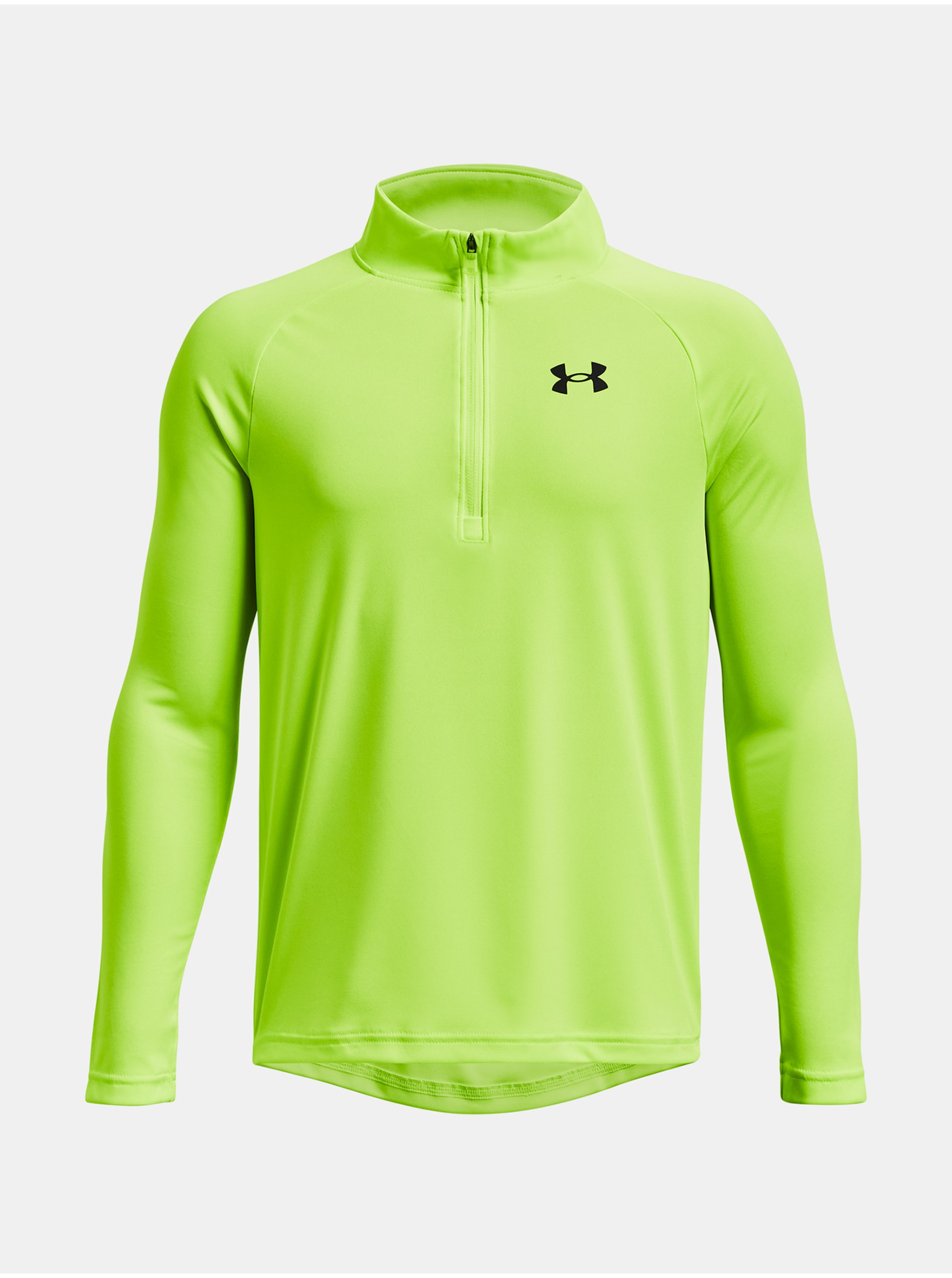 Levně Neonově zelené sportovní tričko Under Armour UA Tech 2.0 1/2 Zip