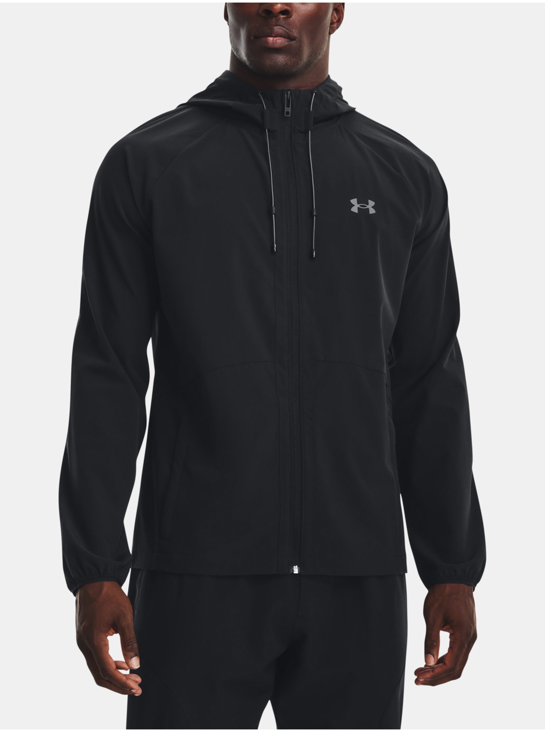 Levně Černá sportovní bunda Under Armour UA Stretch Woven