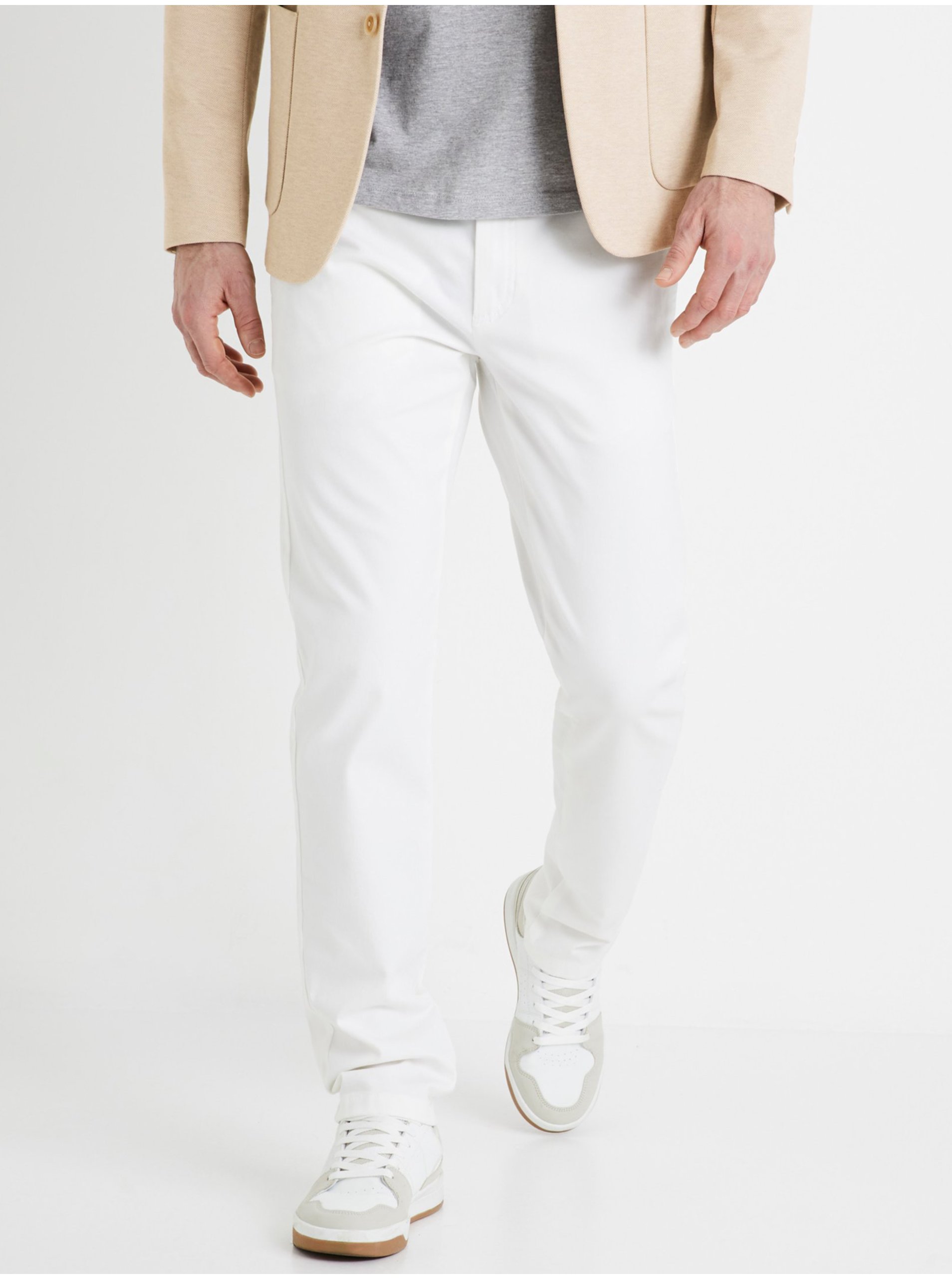 Levně Bílé pánské chino kalhoty Celio Tocharles
