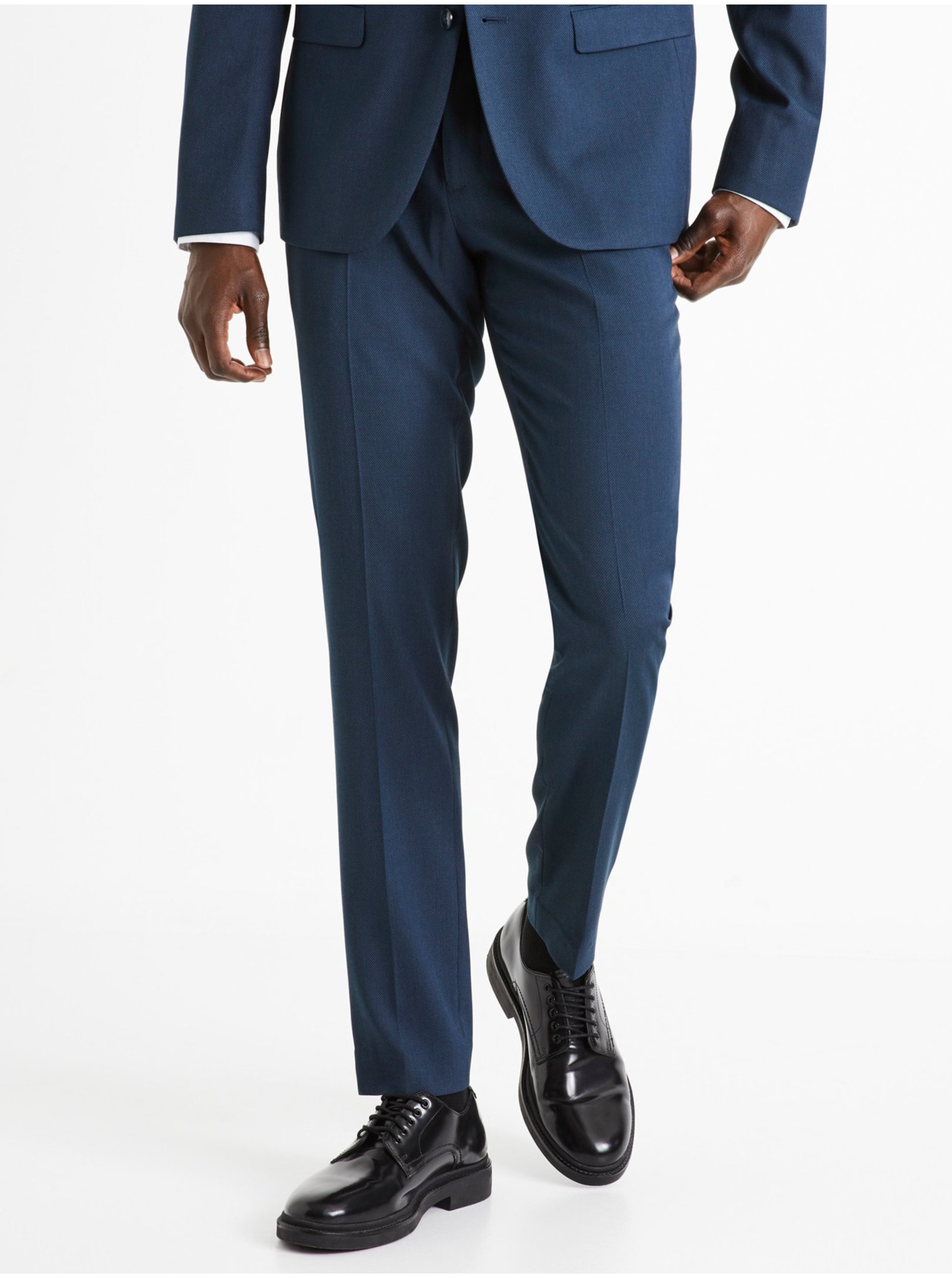 Levně Modré pánské oblekové kalhoty Celio Doarmure